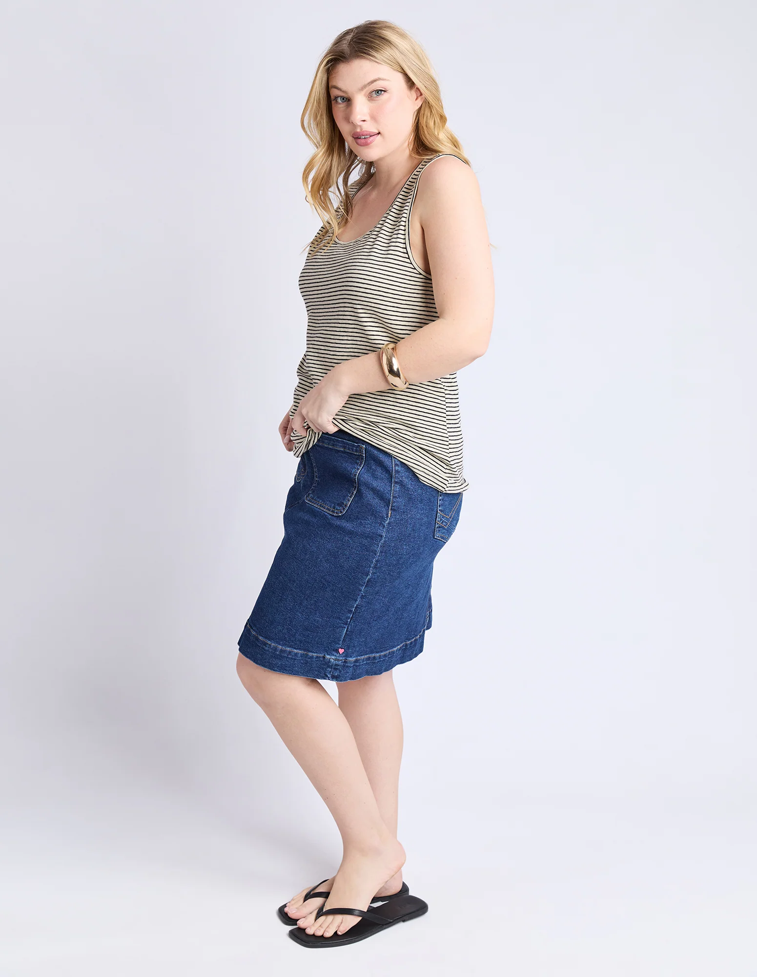Evie Tank Stripe Black & Natural - Image 8