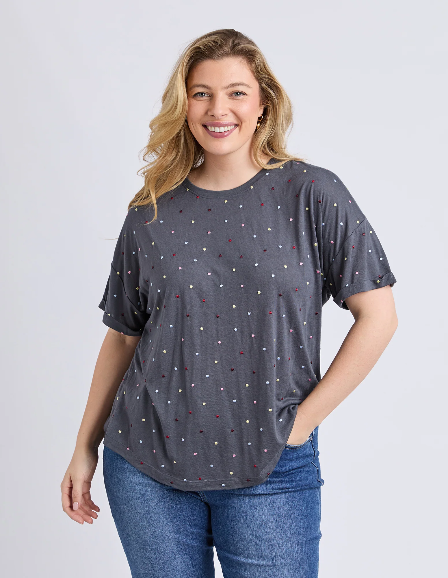Festive Spot Tee Charcoal - Image 2