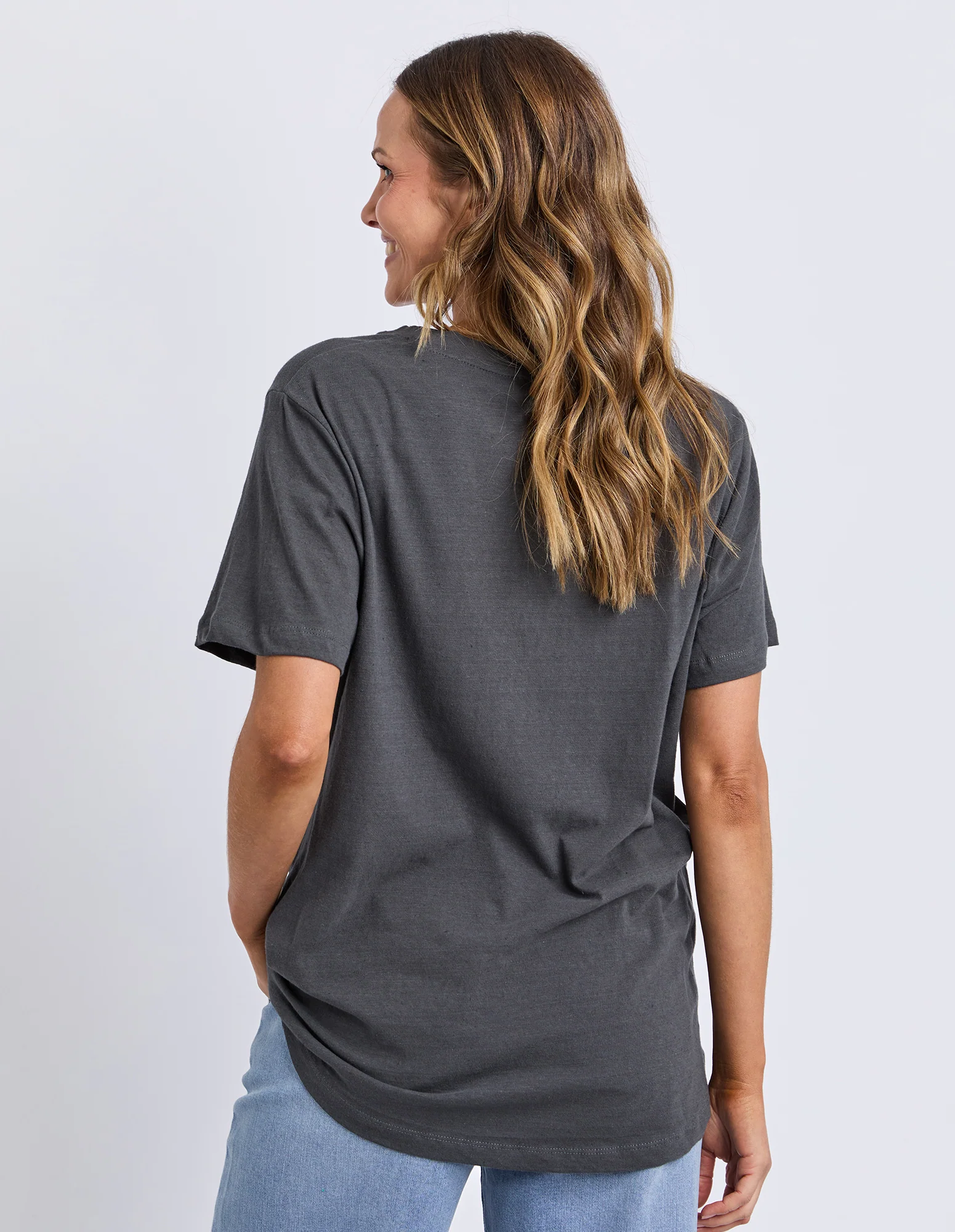 Flowerette Tee Charcoal - Image 3