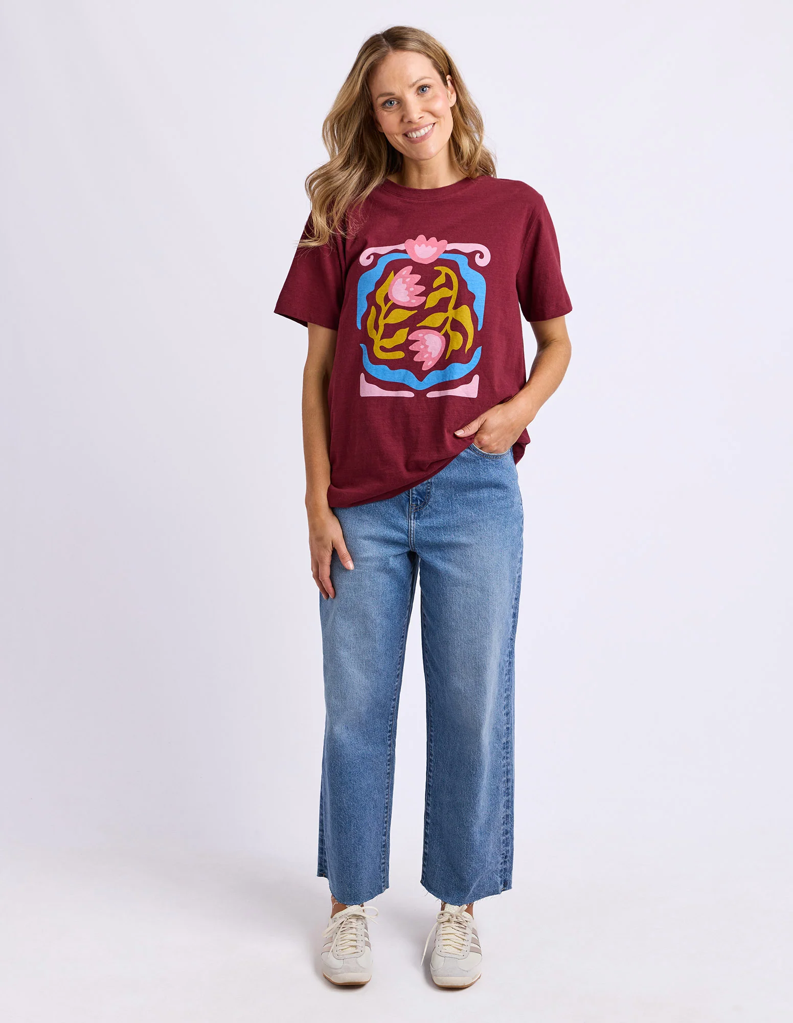 Flowerette Tee Plum - Image 2