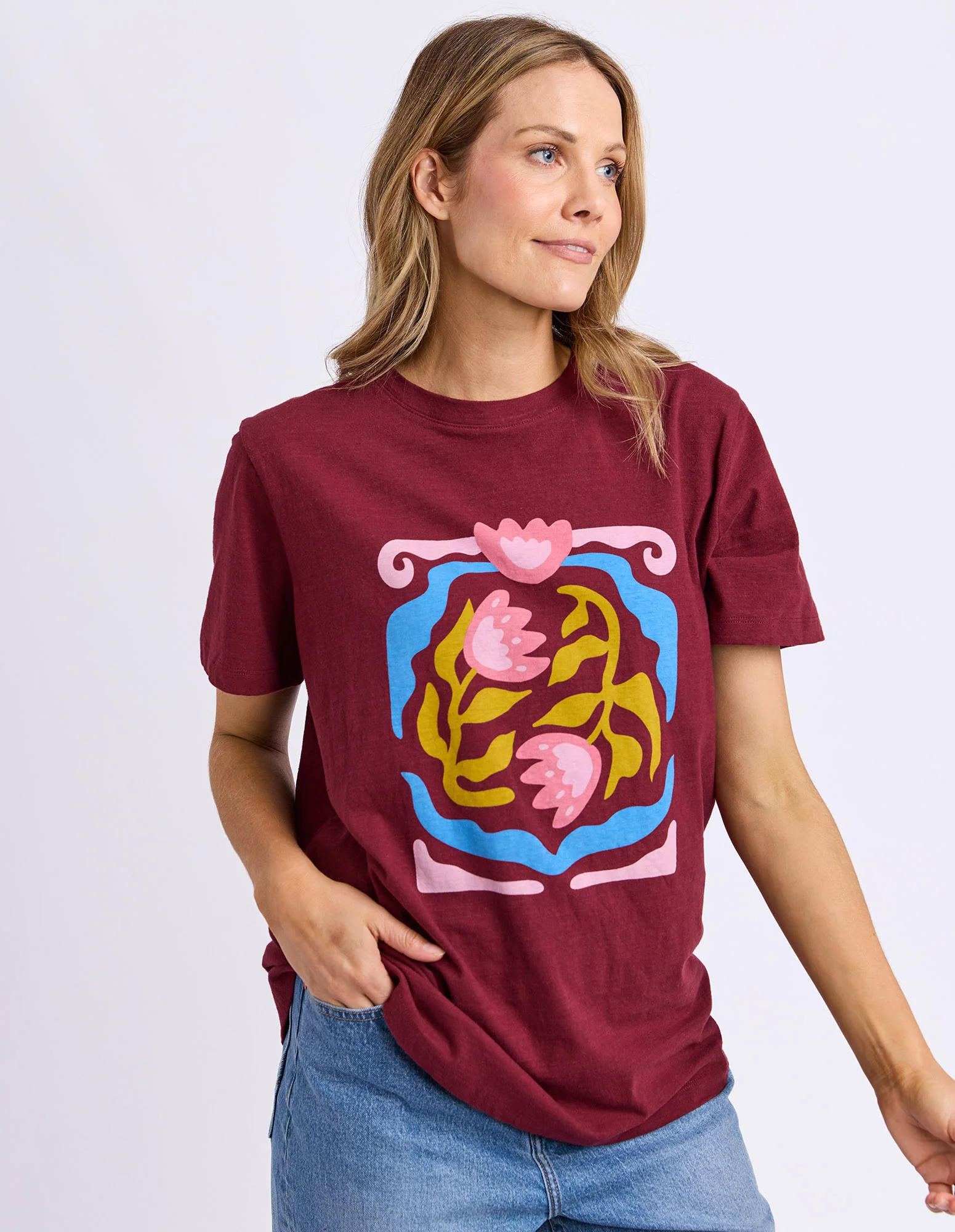 Flowerette Tee Plum - Image 4