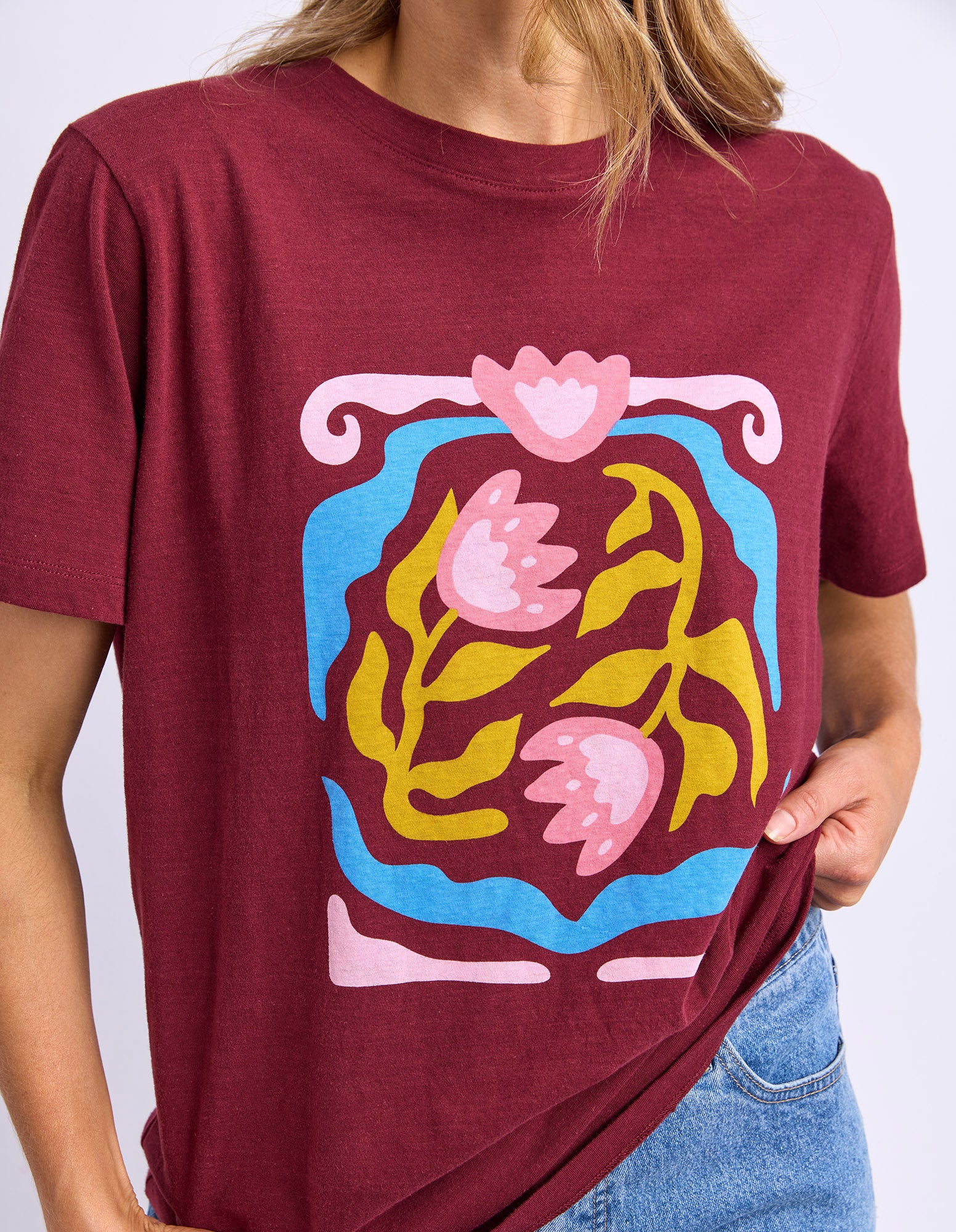 Flowerette Tee Plum - Image 5