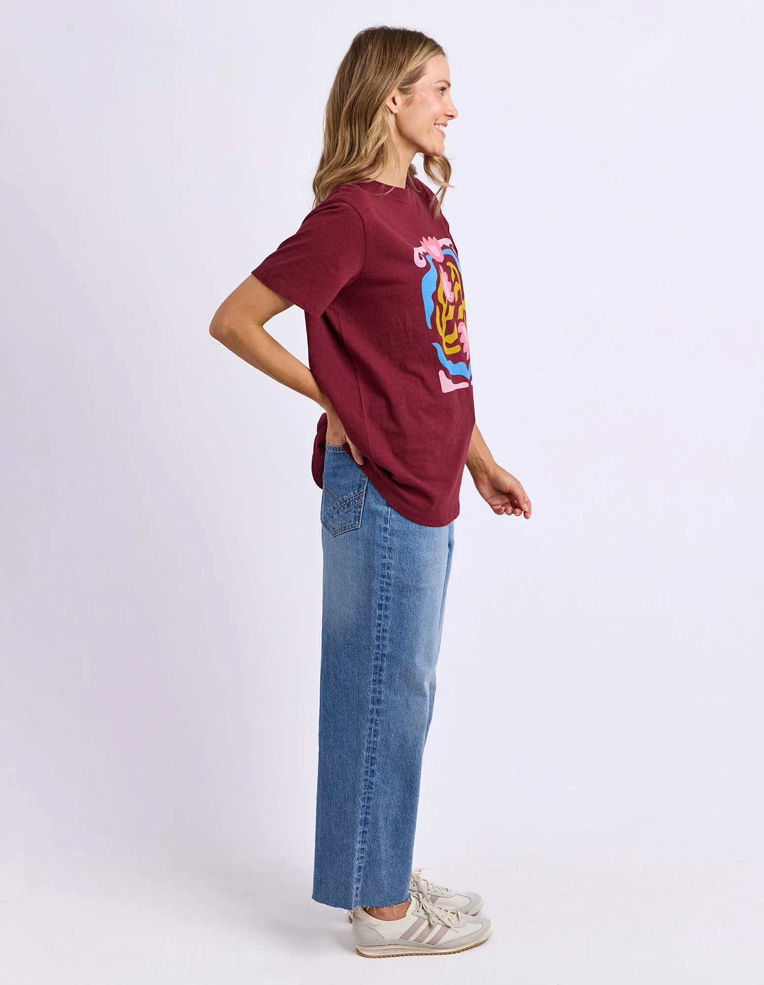 Flowerette Tee Plum - Image 6