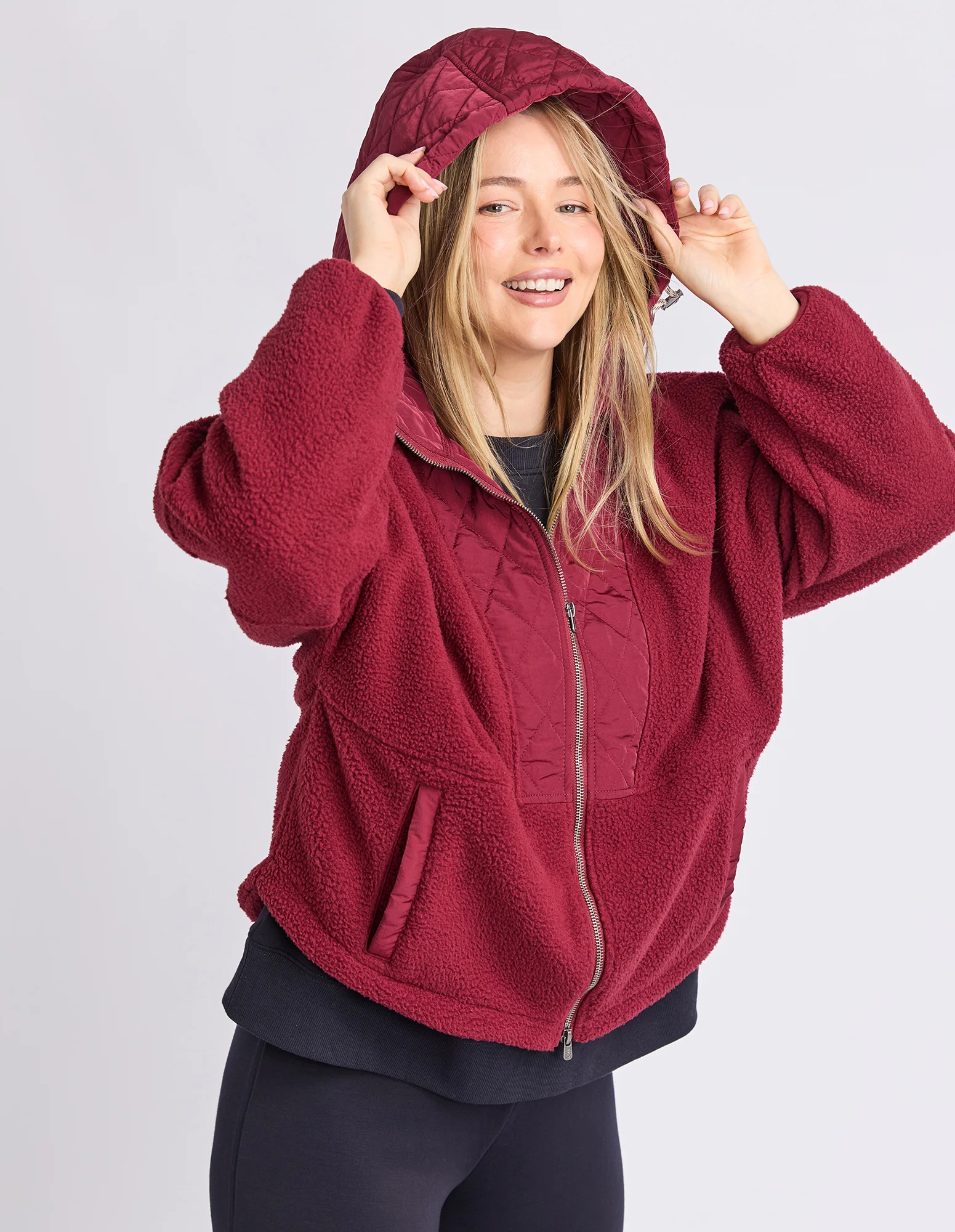 Freedom Quilted Fleece Jacket Zinfandel - Image 6