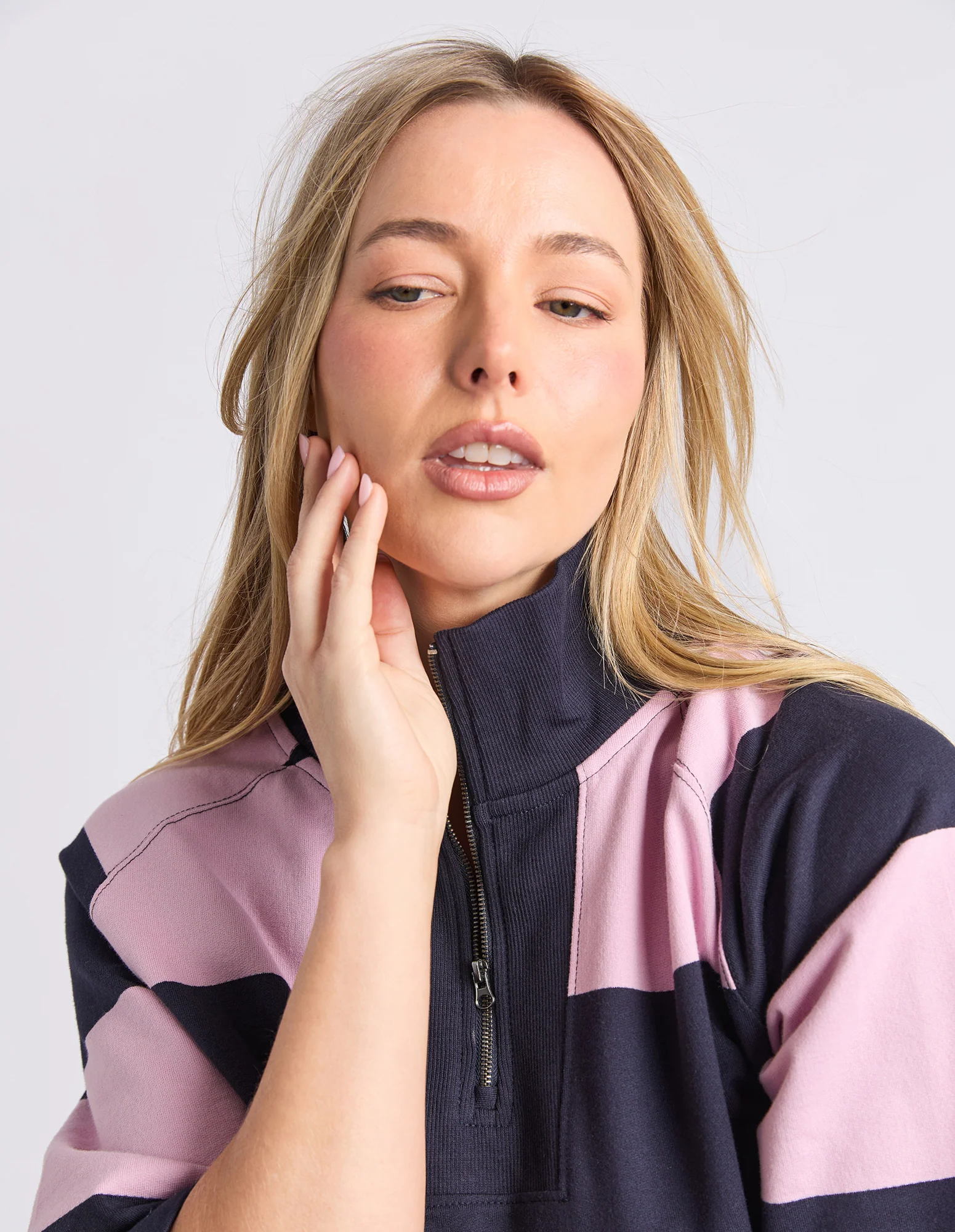 Freedom Rugby Sweat Pink & Navy Stripe - Image 7