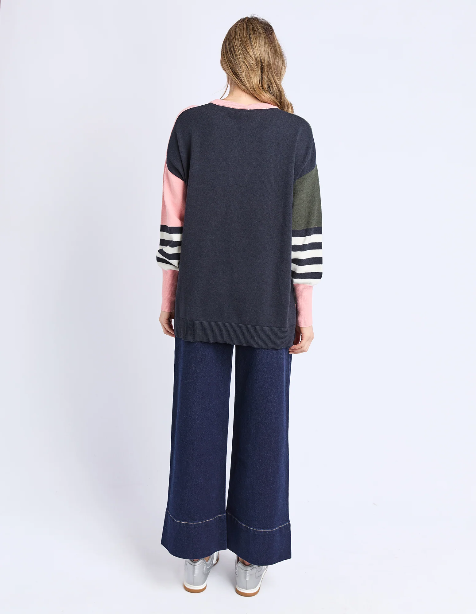 Freja Knit Navy Block Stripe - Image 3