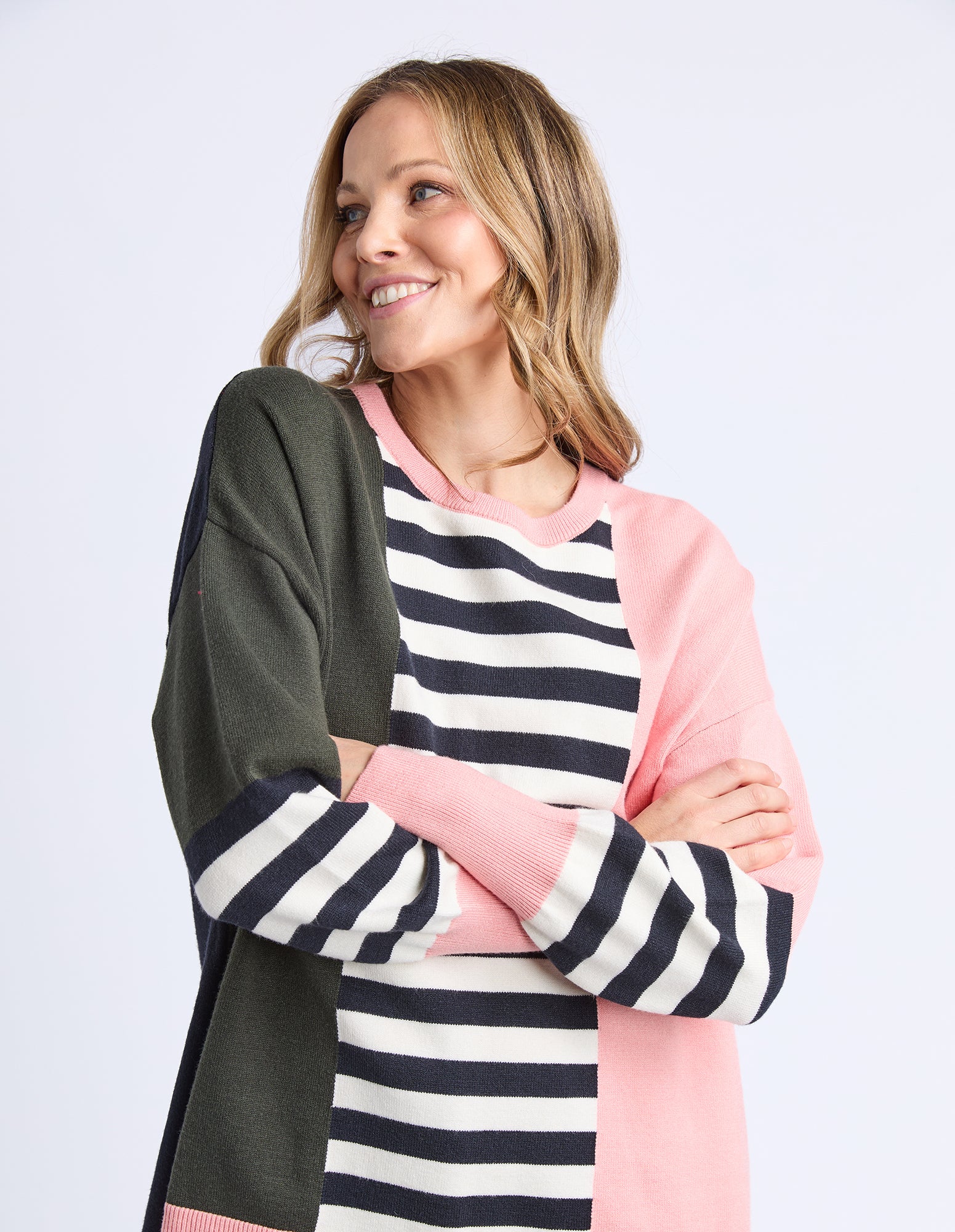 Freja Knit Navy Block Stripe - Image 5