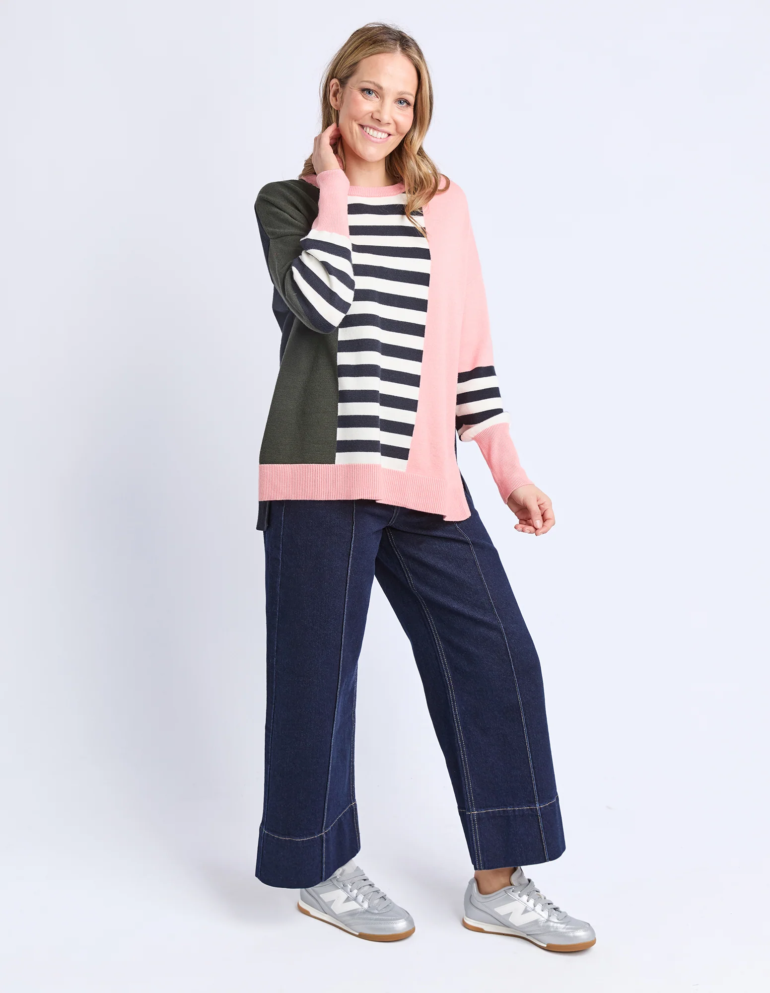 Freja Knit Navy Block Stripe - Image 6