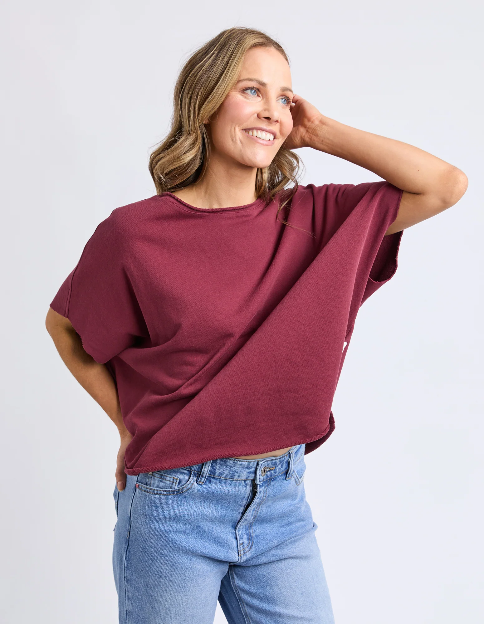 Gab Short Sleeve Sweat Plum - Image 4