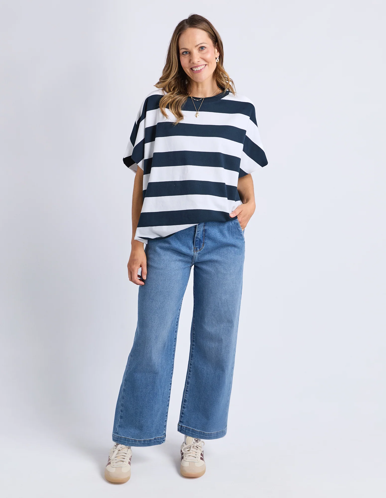 Gab Sweat Navy/White Stripe - Image 2