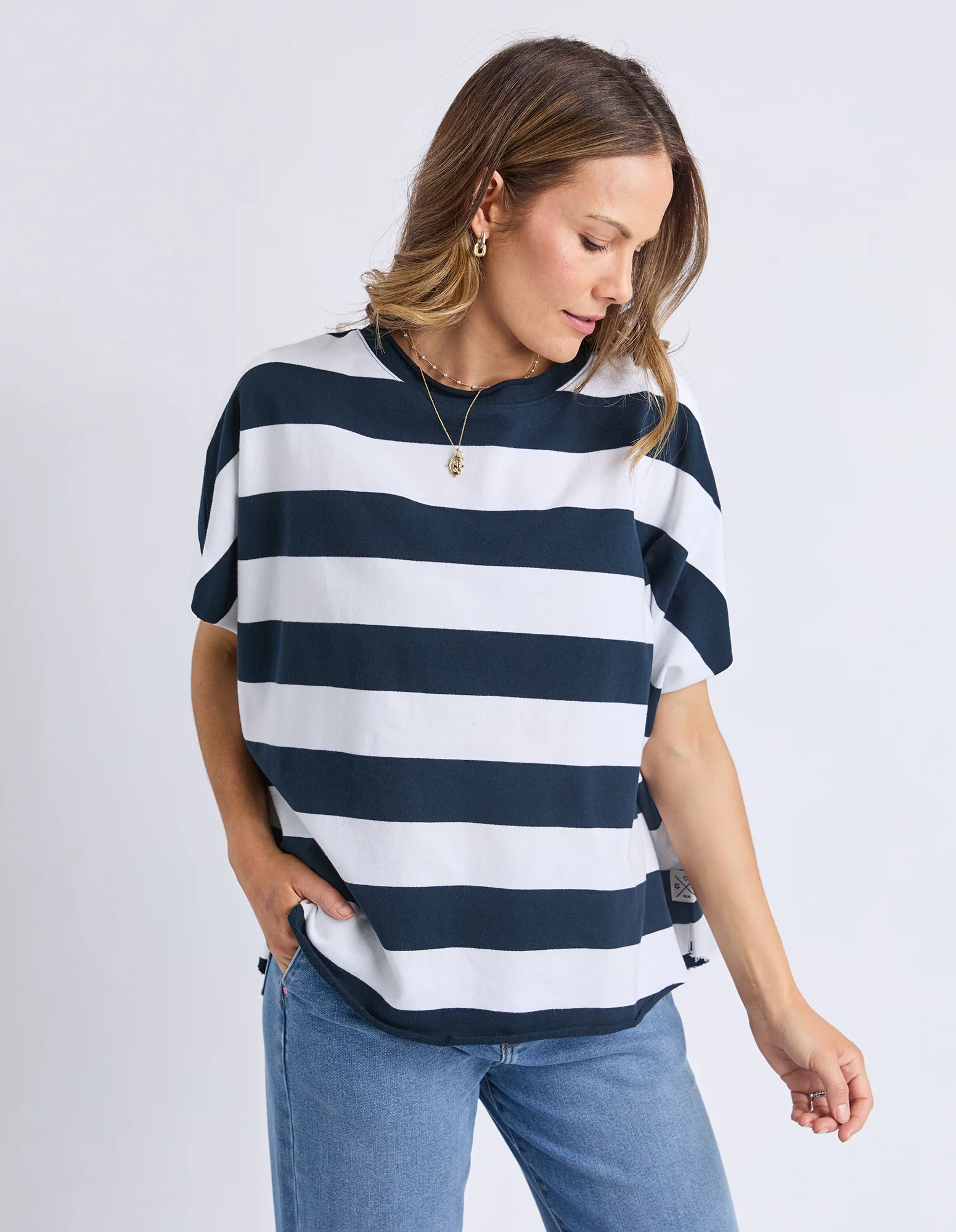 Gab Sweat Navy/White Stripe - Image 4