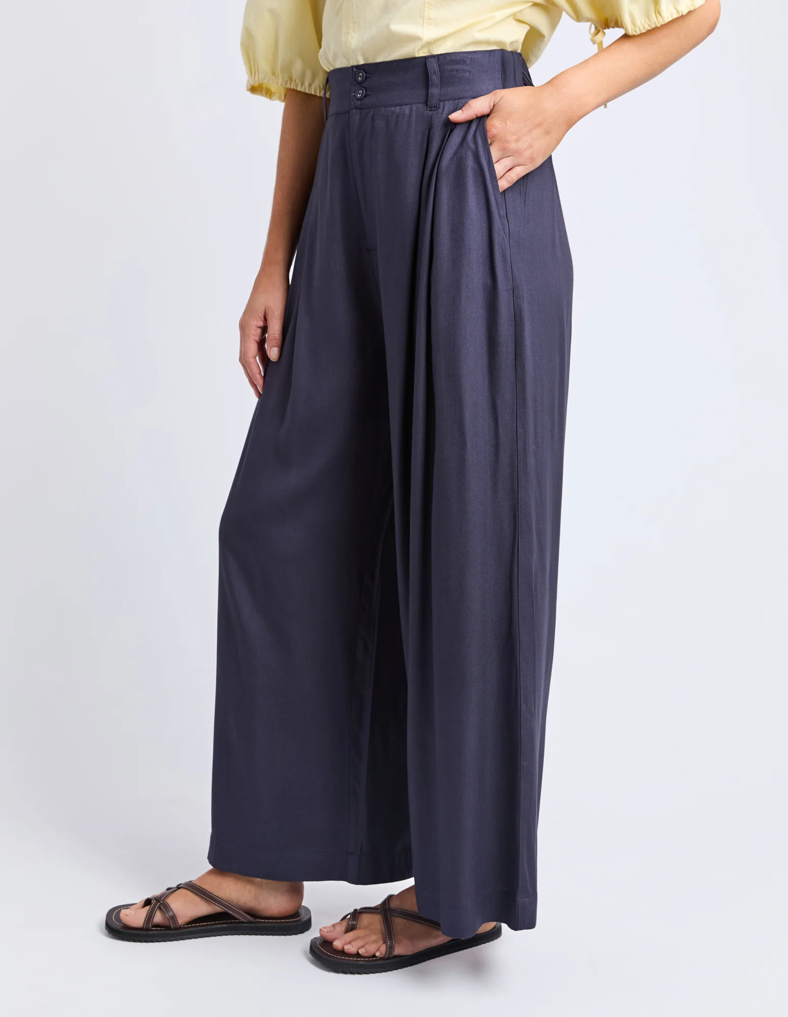 Georgina Print Pant Navy - Image 4