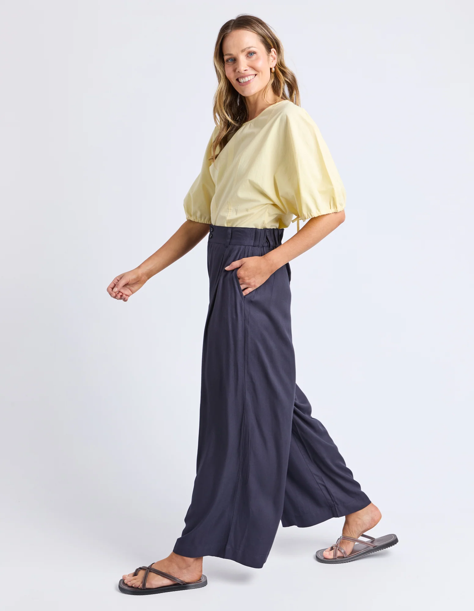 Georgina Print Pant Navy - Image 6