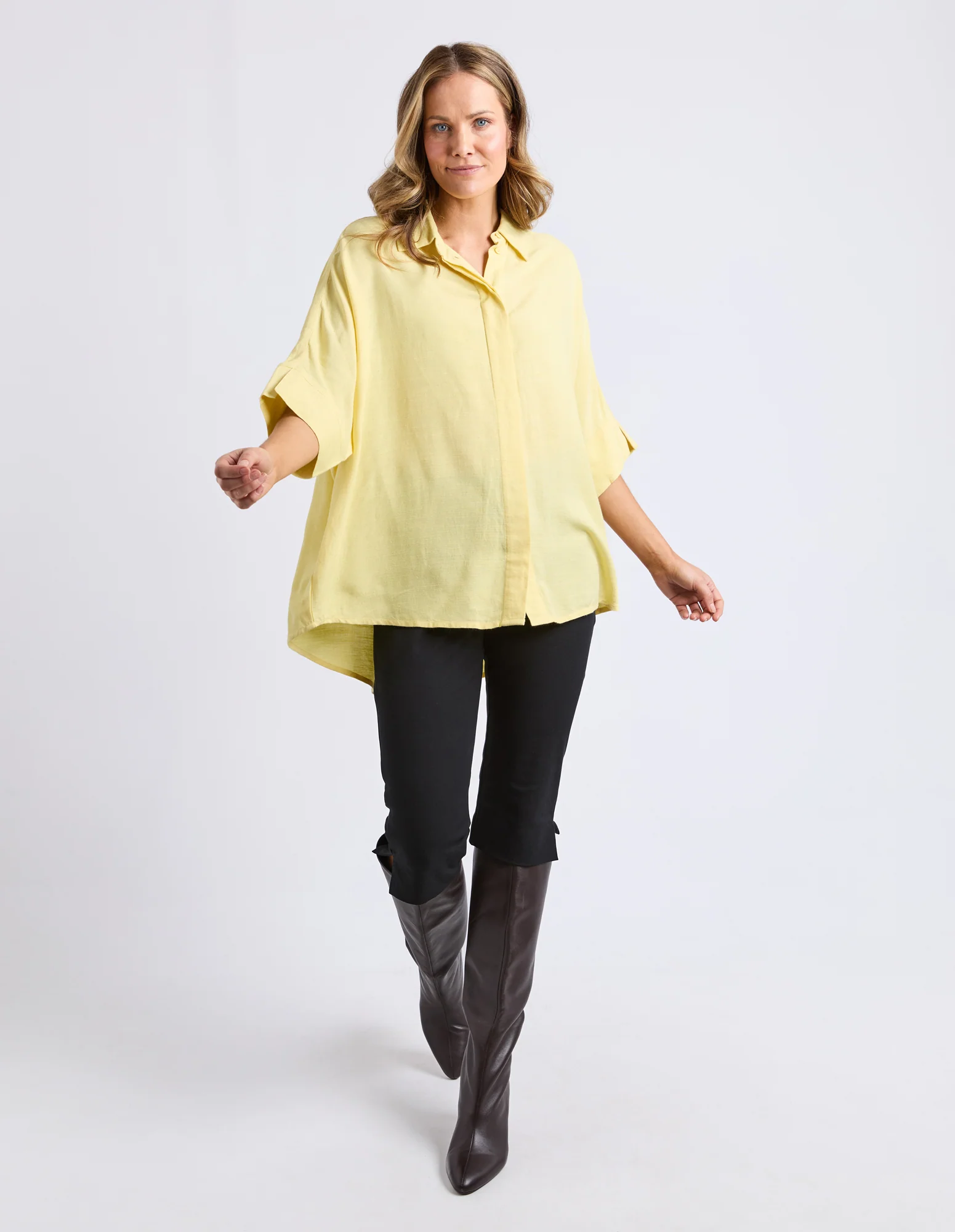 Glee Short Sleeve Shirt Pale Lemon - Image 12