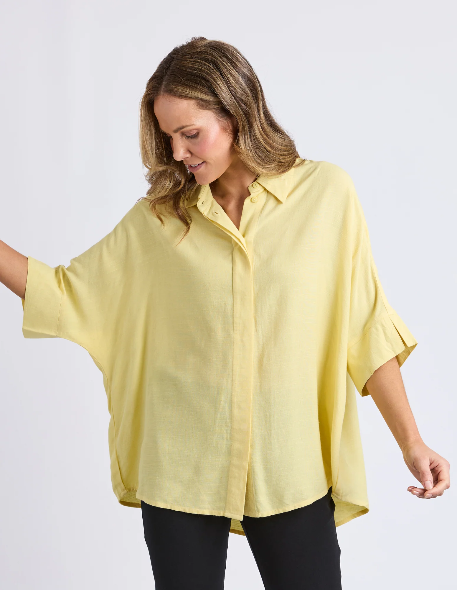 Glee Short Sleeve Shirt Pale Lemon - Image 2