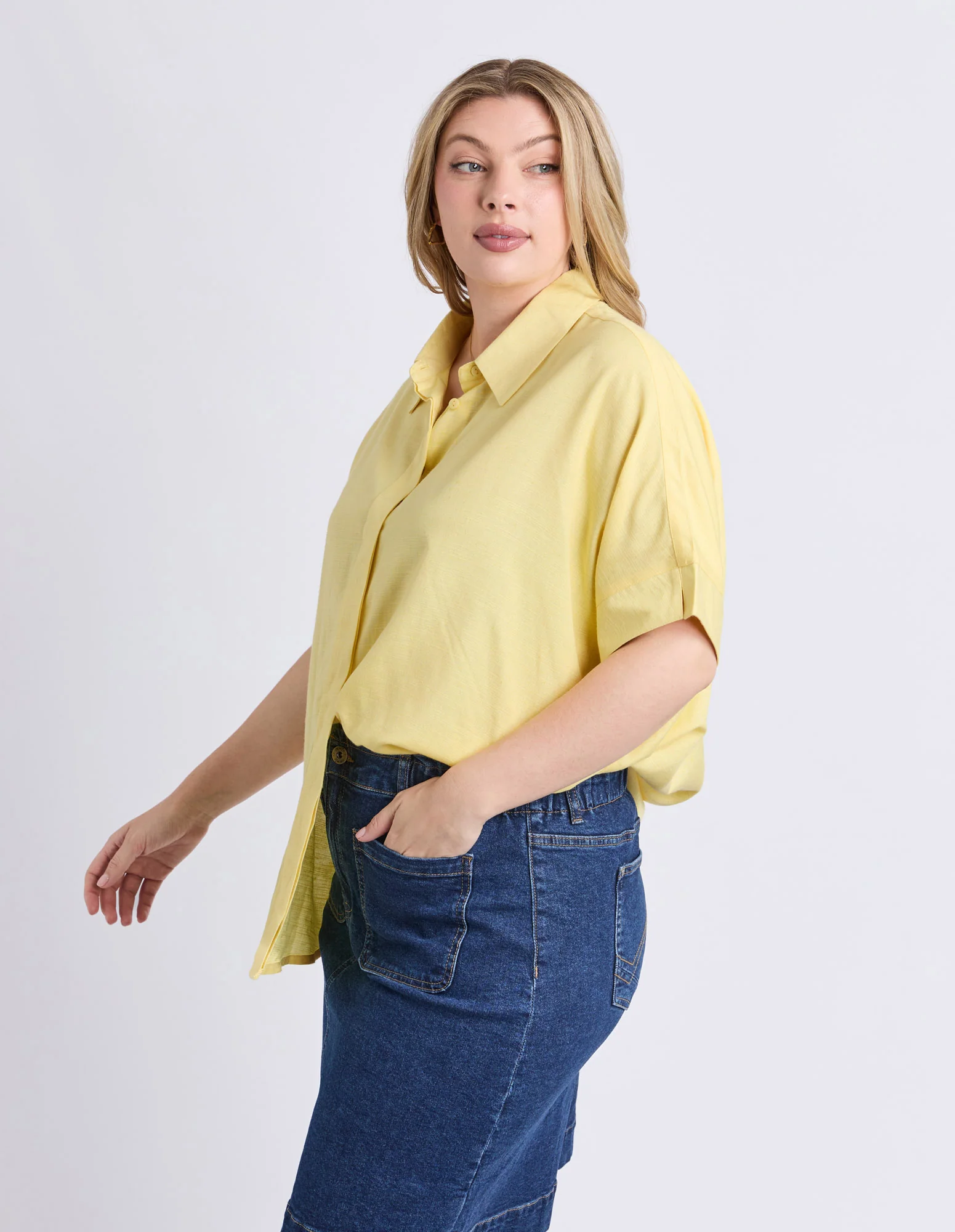 Glee Short Sleeve Shirt Pale Lemon - Image 5