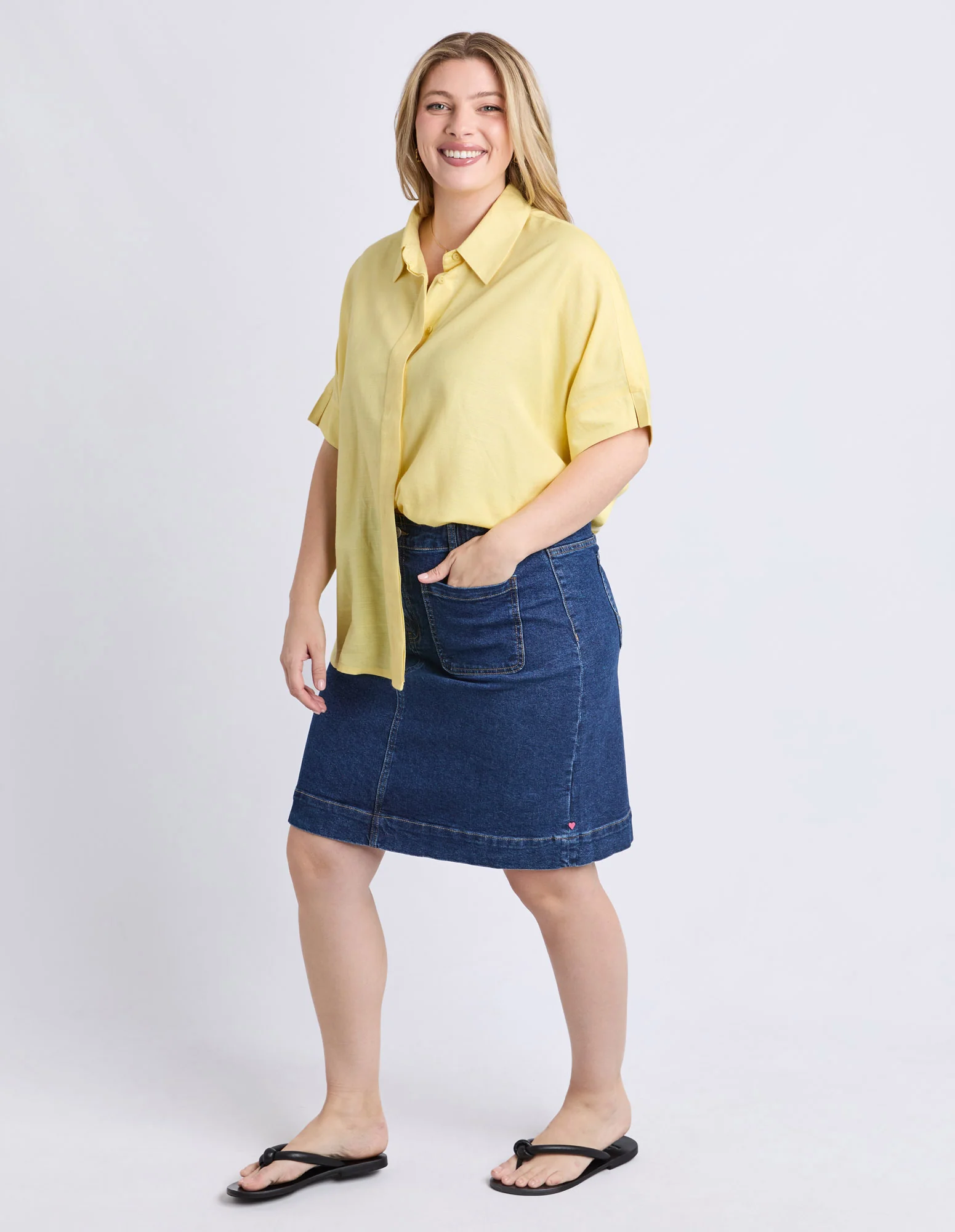 Glee Short Sleeve Shirt Pale Lemon - Image 7