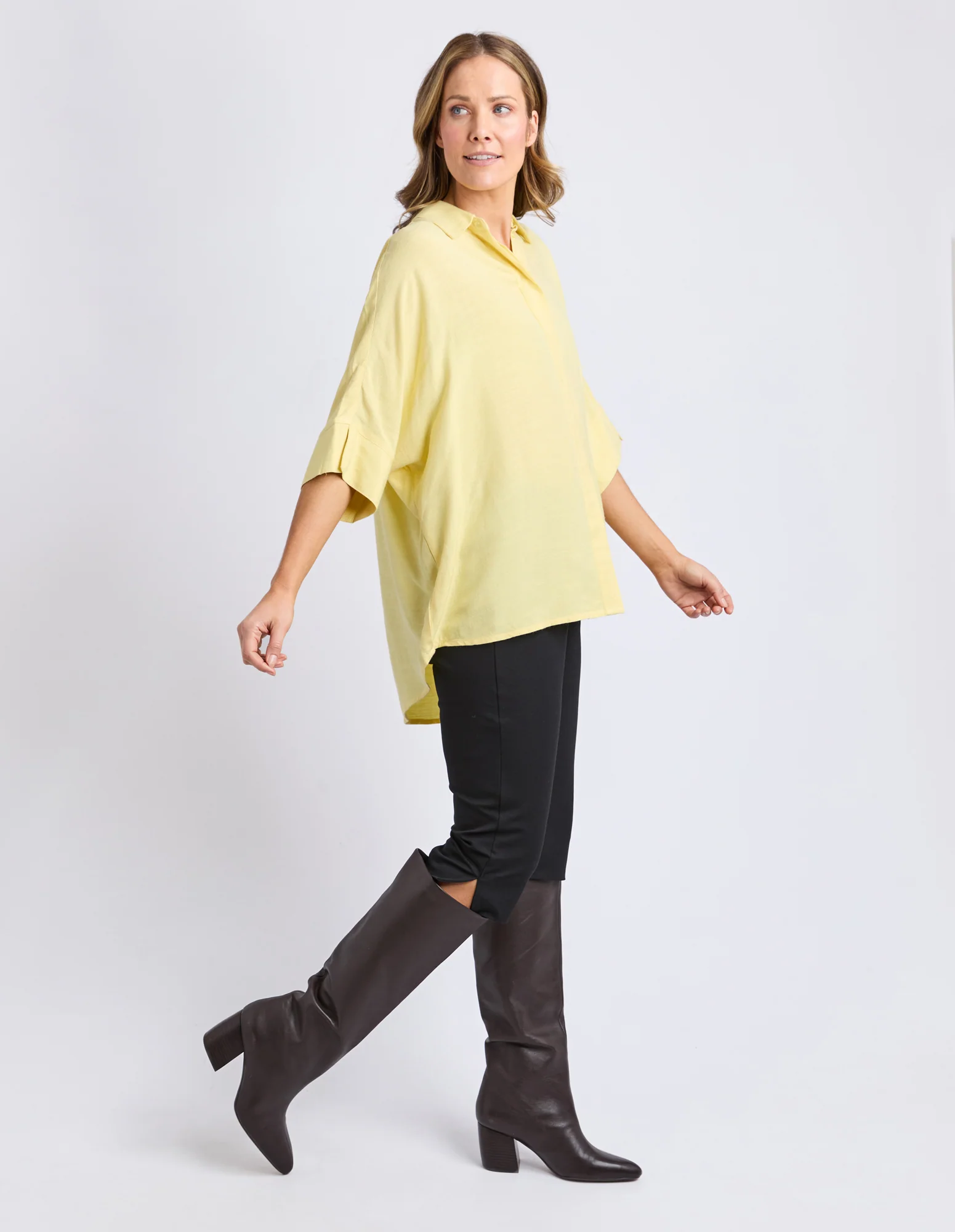 Glee Short Sleeve Shirt Pale Lemon - Image 8