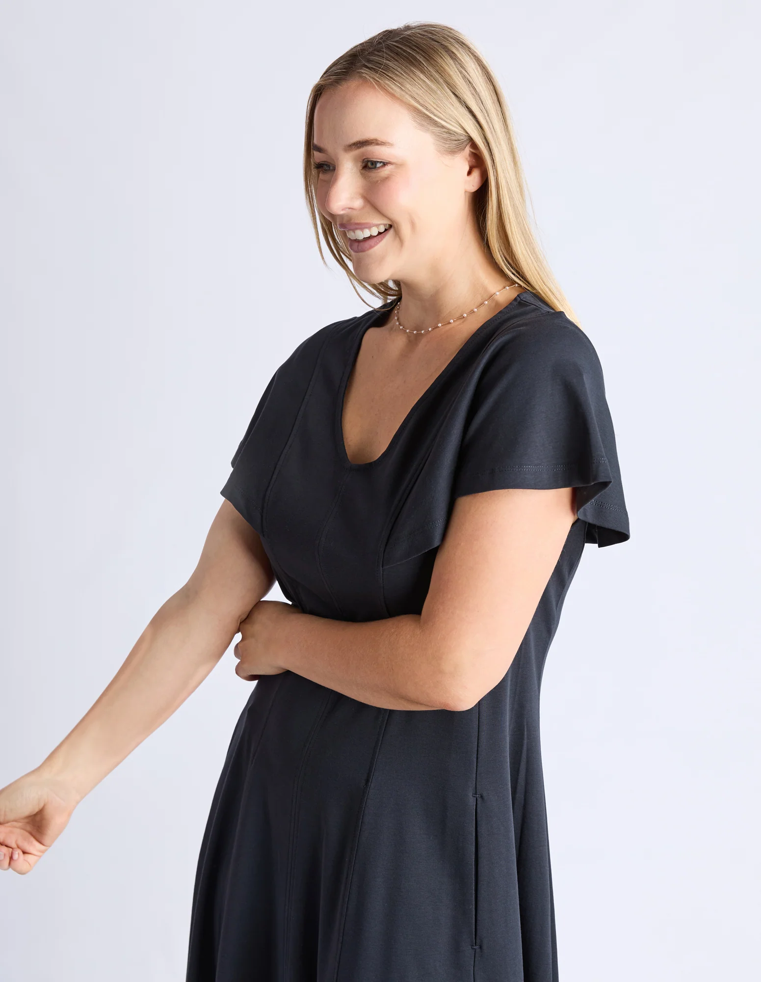 Grace Jersey Dress Black - Image 4
