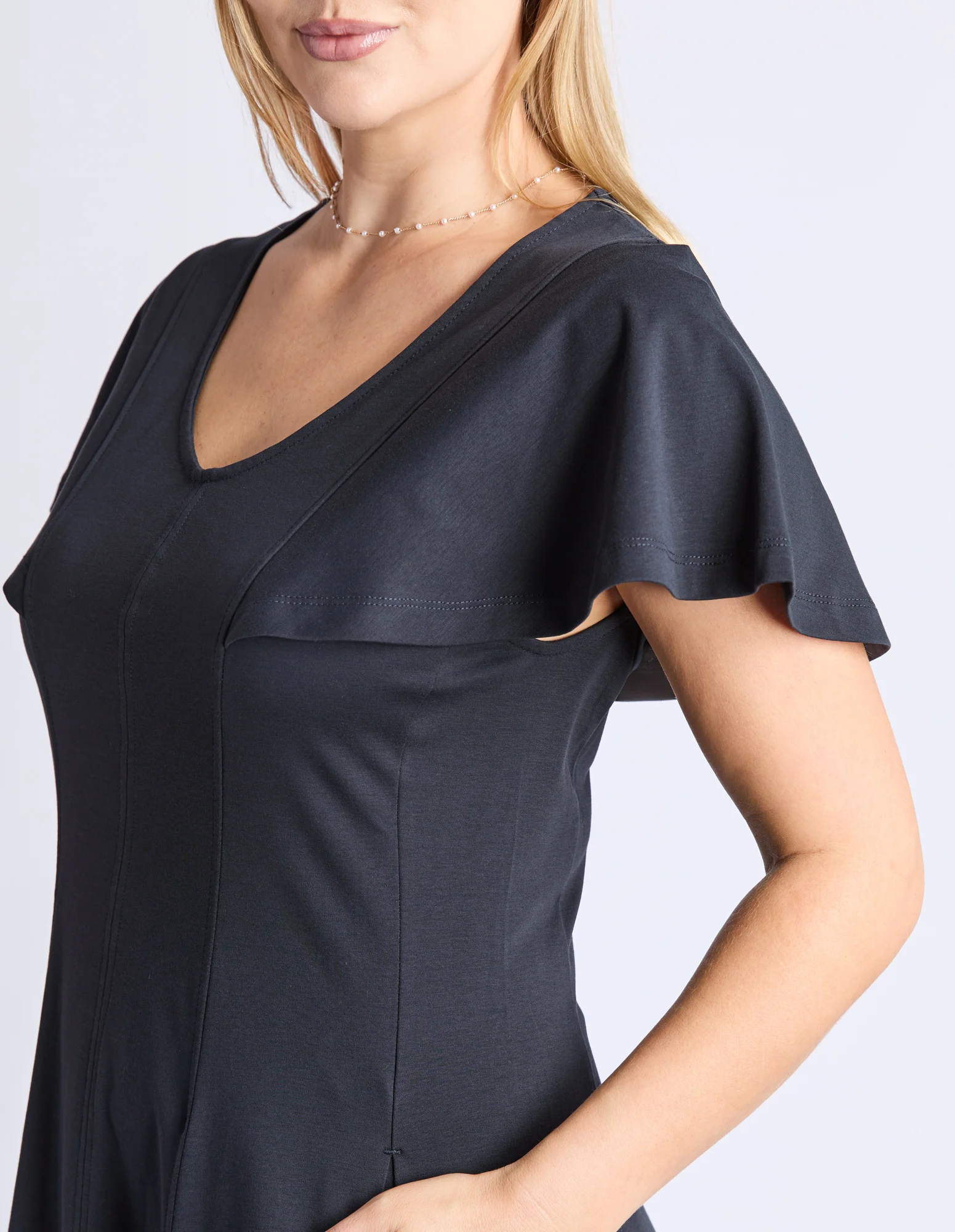 Grace Jersey Dress Black - Image 5