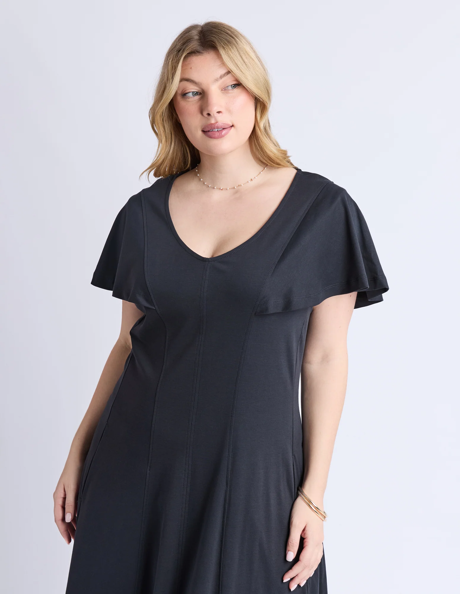 Grace Jersey Dress Black - Image 7