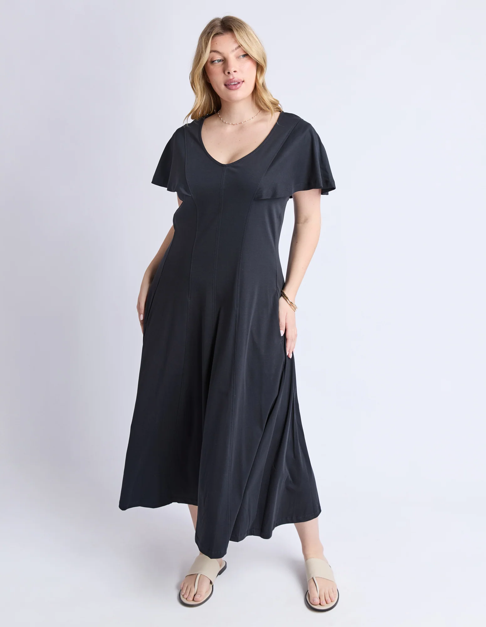 Grace Jersey Dress Black - Image 8