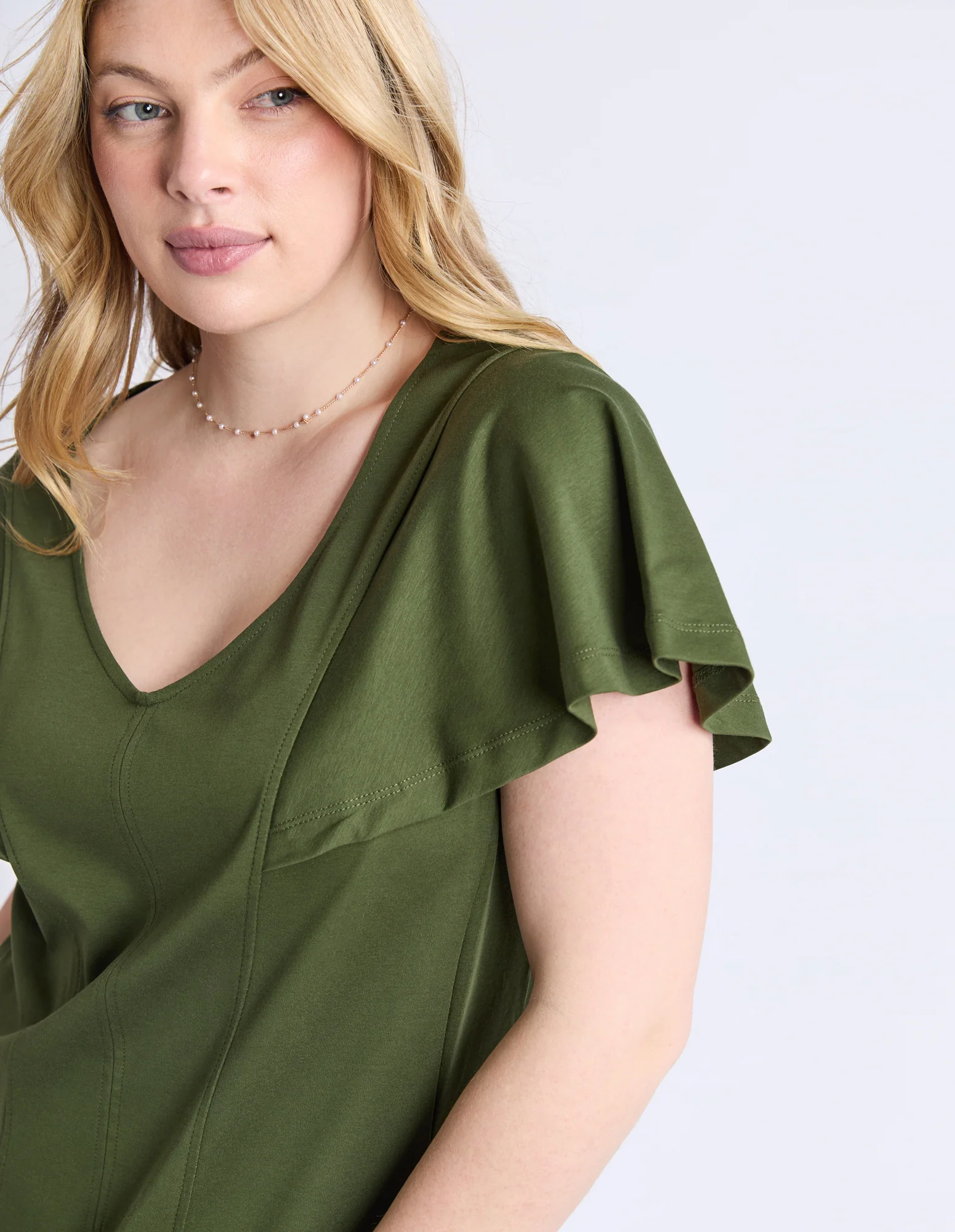 Grace Jersey Dress Khaki - Image 11