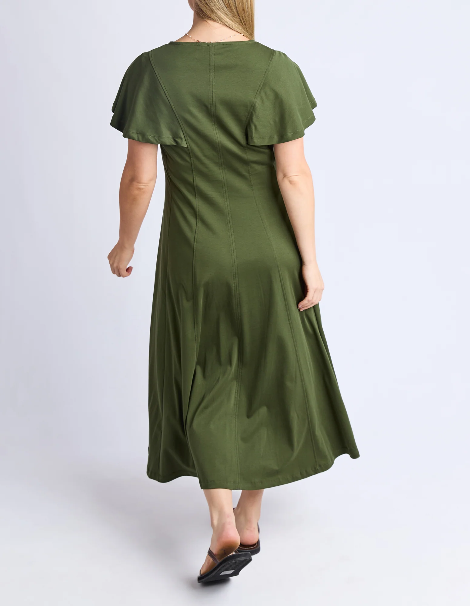 Grace Jersey Dress Khaki - Image 3