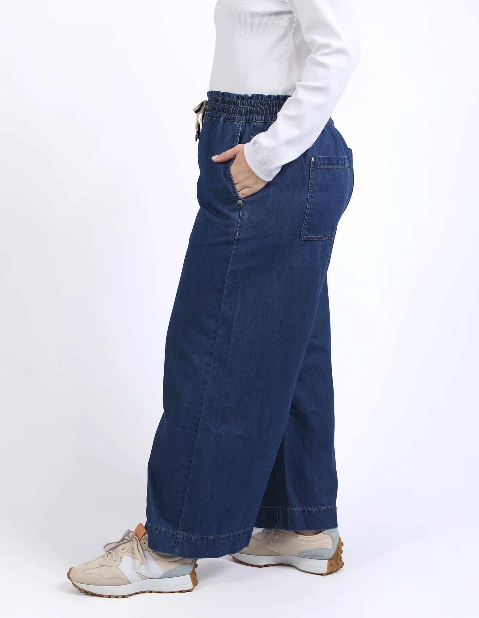 Greta Wide Leg Pant Dark Blue Wash - Image 11