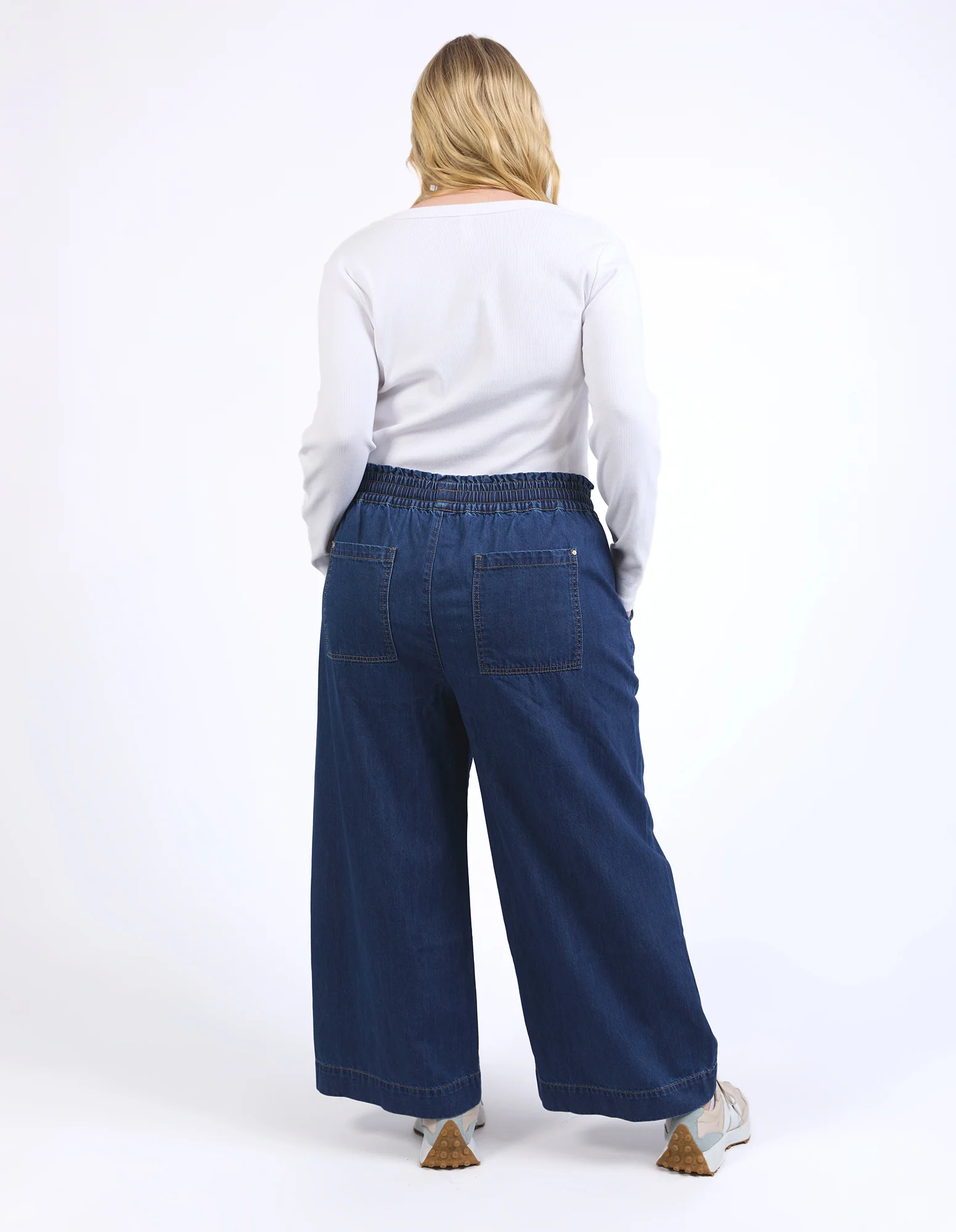 Greta Wide Leg Pant Dark Blue Wash - Image 13