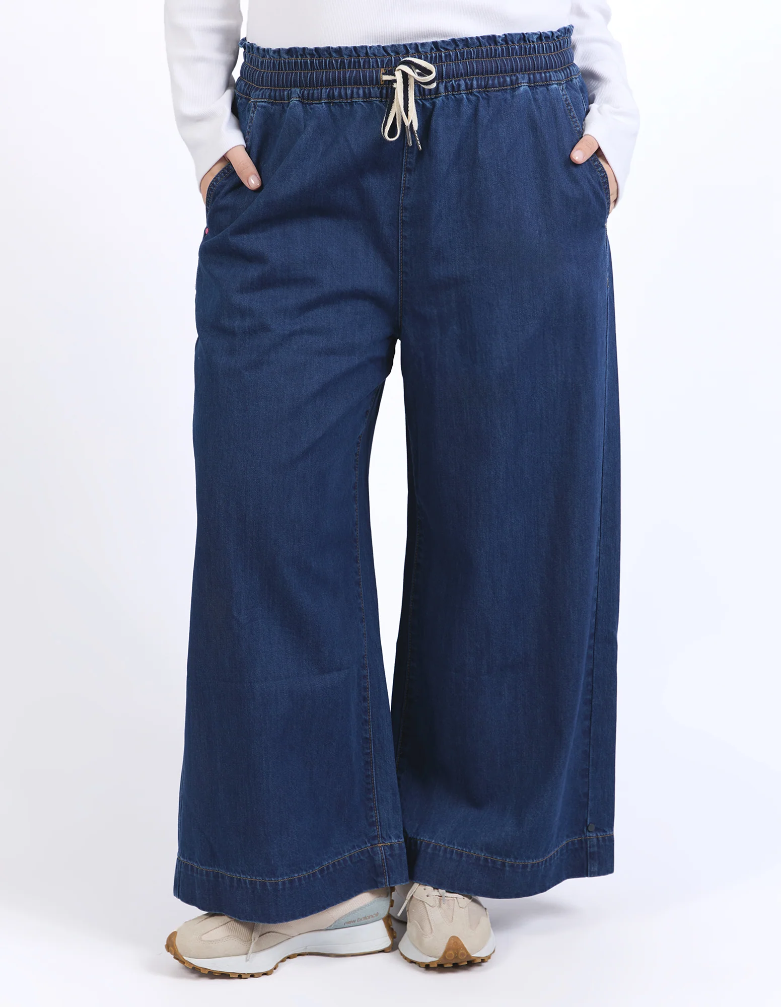 Greta Wide Leg Pant Dark Blue Wash - Image 3