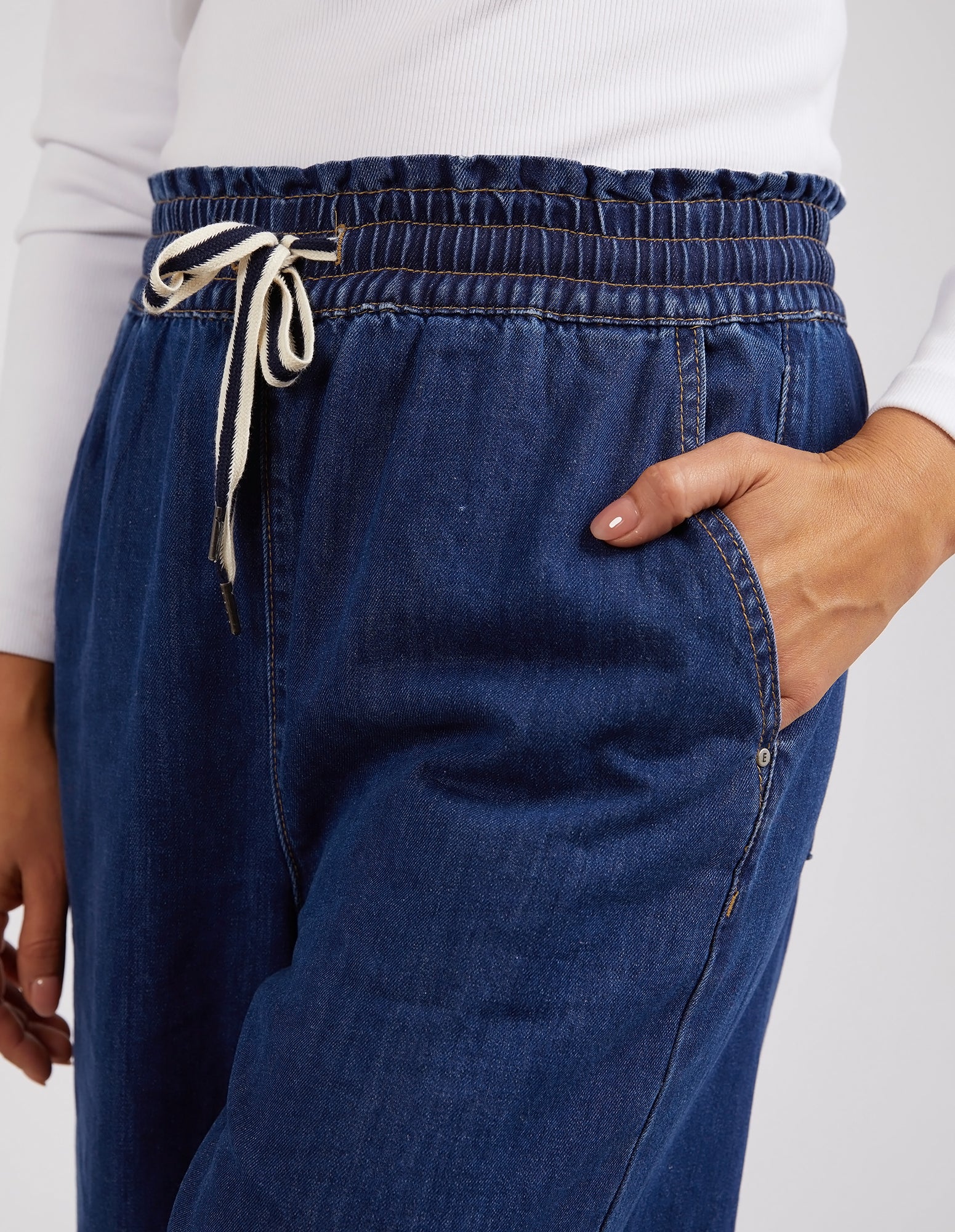 Greta Wide Leg Pant Dark Blue Wash - Image 7