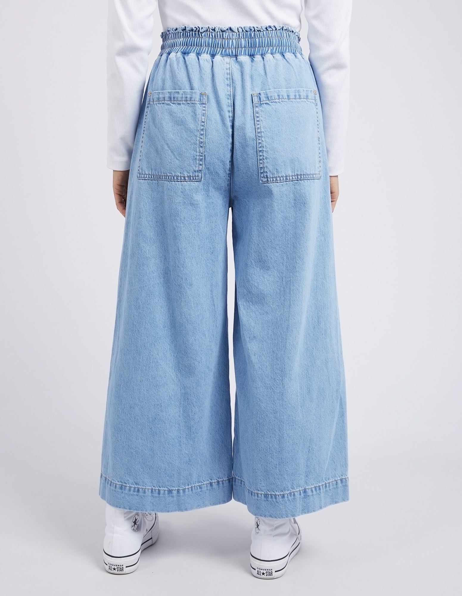 Greta Wide Leg Pant Mid Blue Denim - Image 3