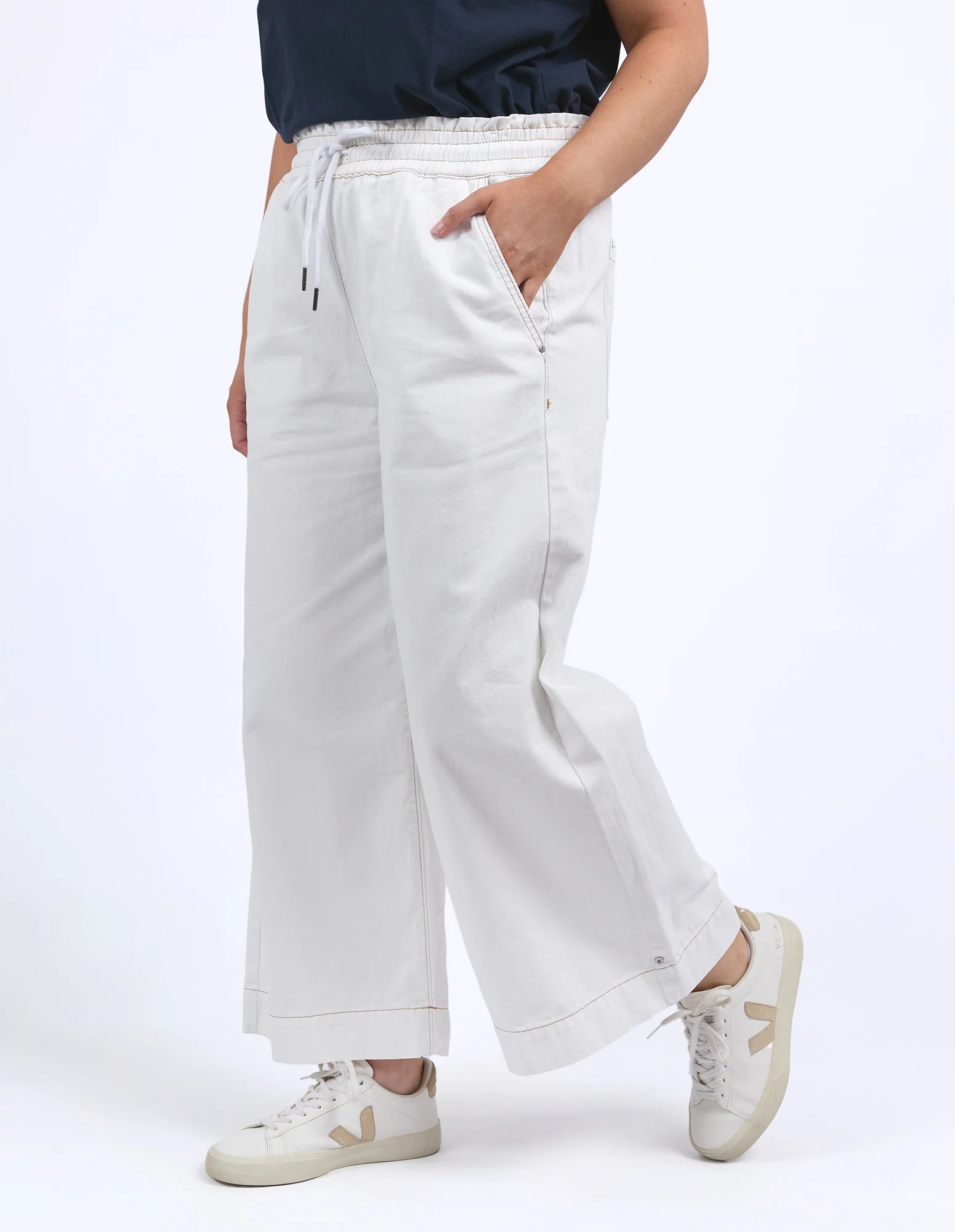 Greta Wide Leg Pant Vintage White - Image 5