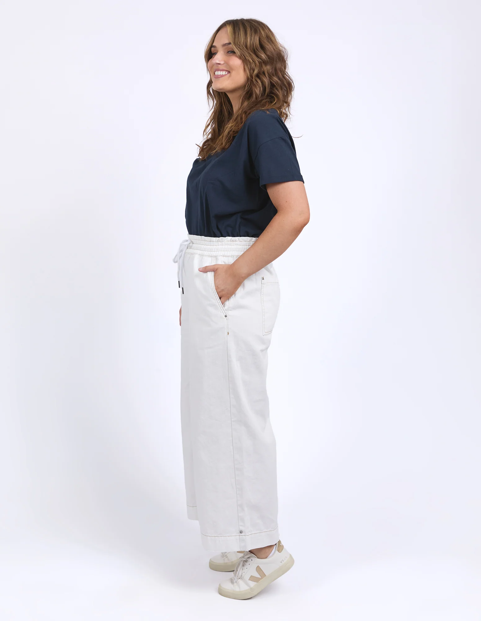 Greta Wide Leg Pant Vintage White - Image 7