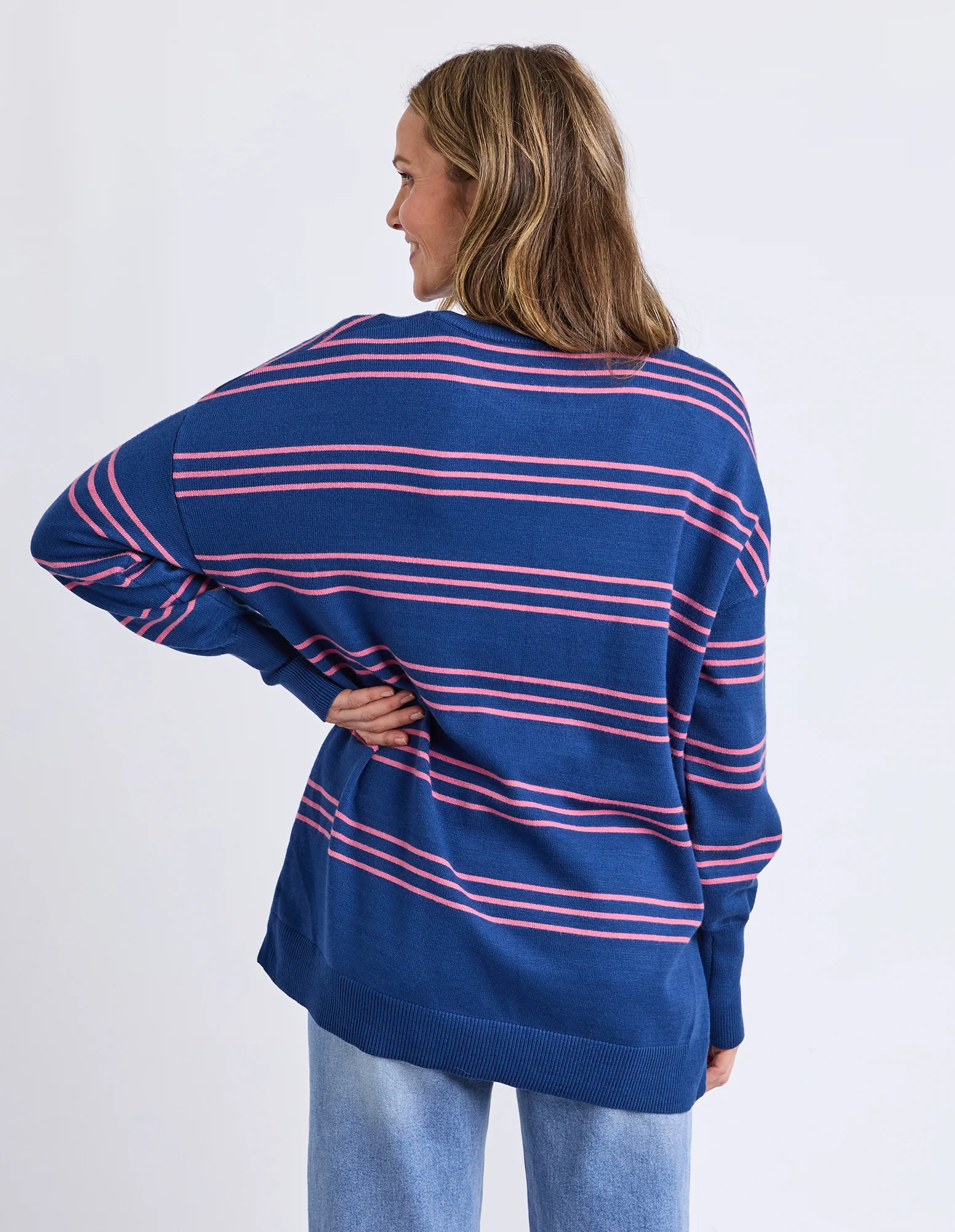 Hailey Stripe Knit Classic Navy - Image 3