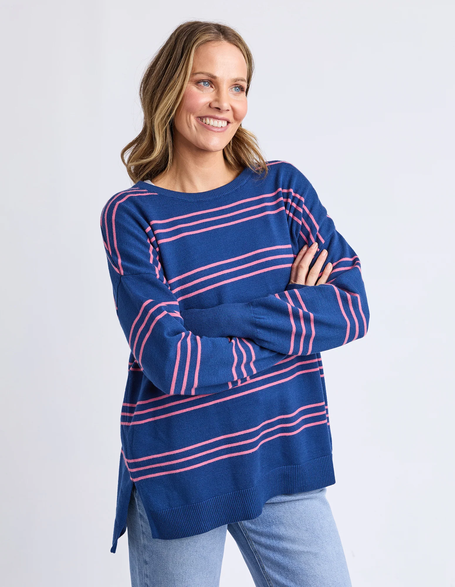 Hailey Stripe Knit Classic Navy - Image 4