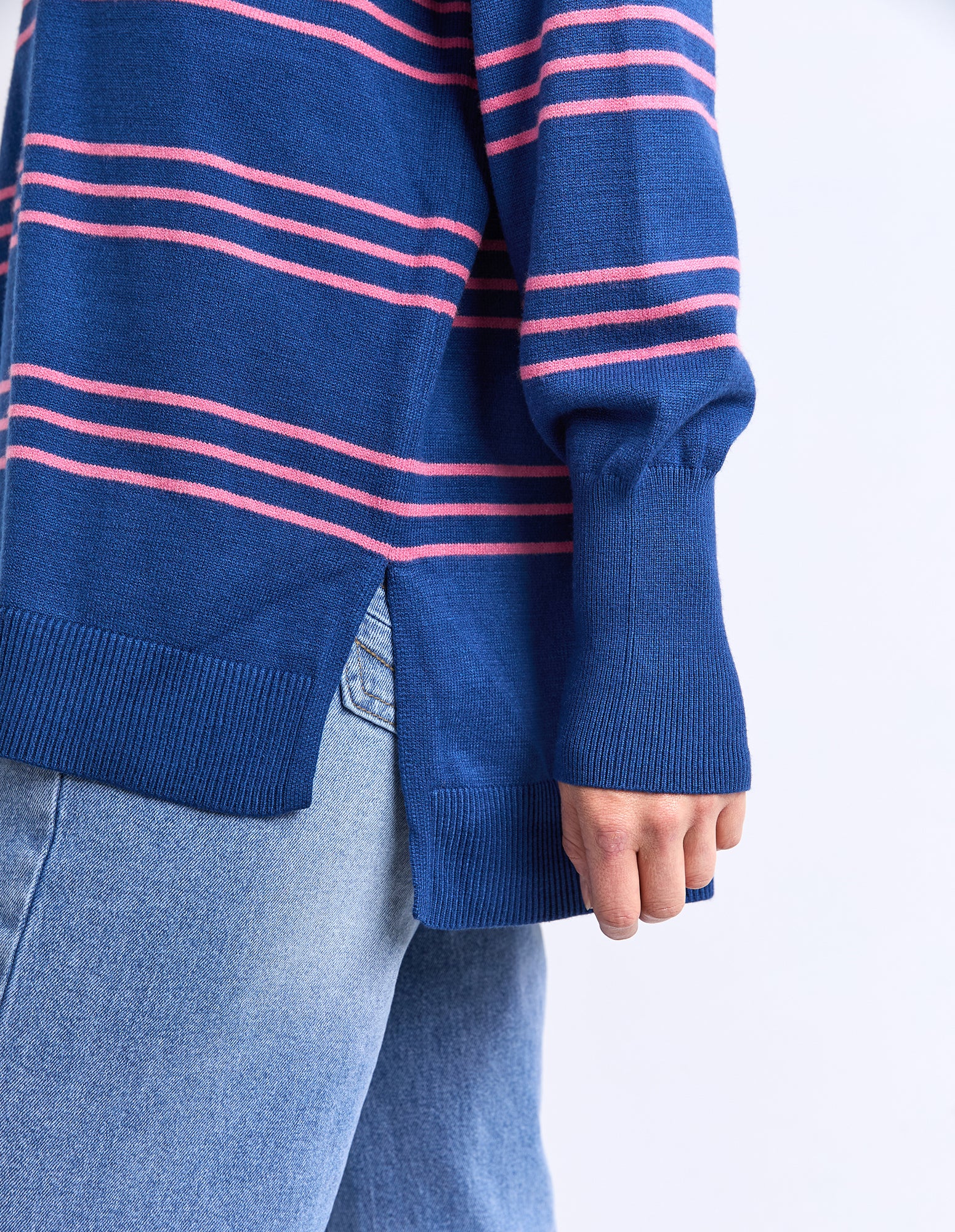 Hailey Stripe Knit Classic Navy - Image 5