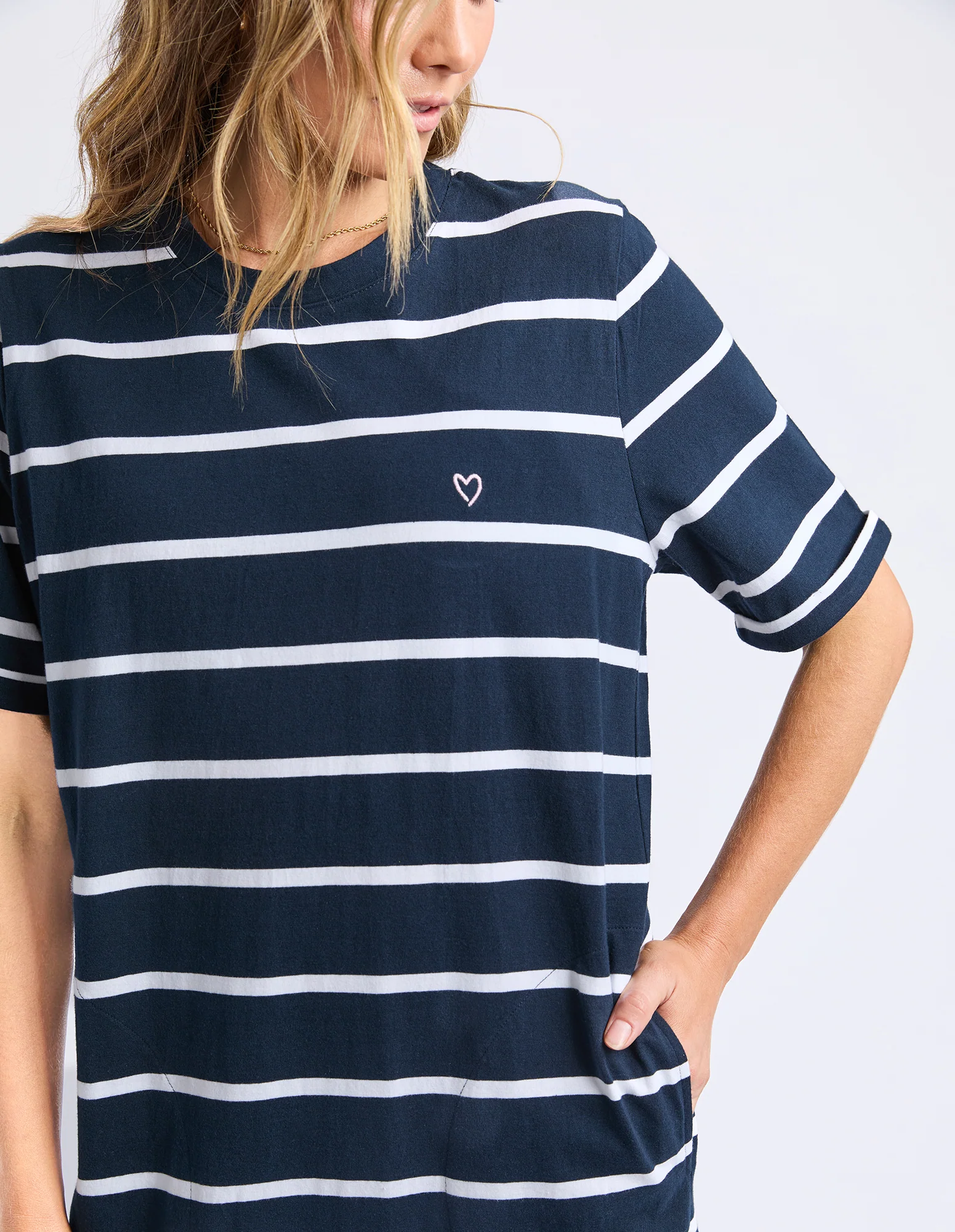 Halli Dress Navy & White Stripe - Image 5