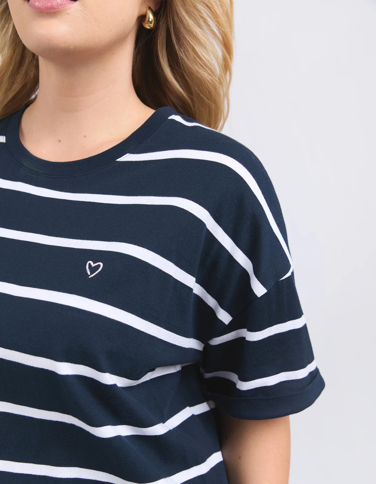 Halli Short Sleeve Tee Navy & White Stripe - Image 10