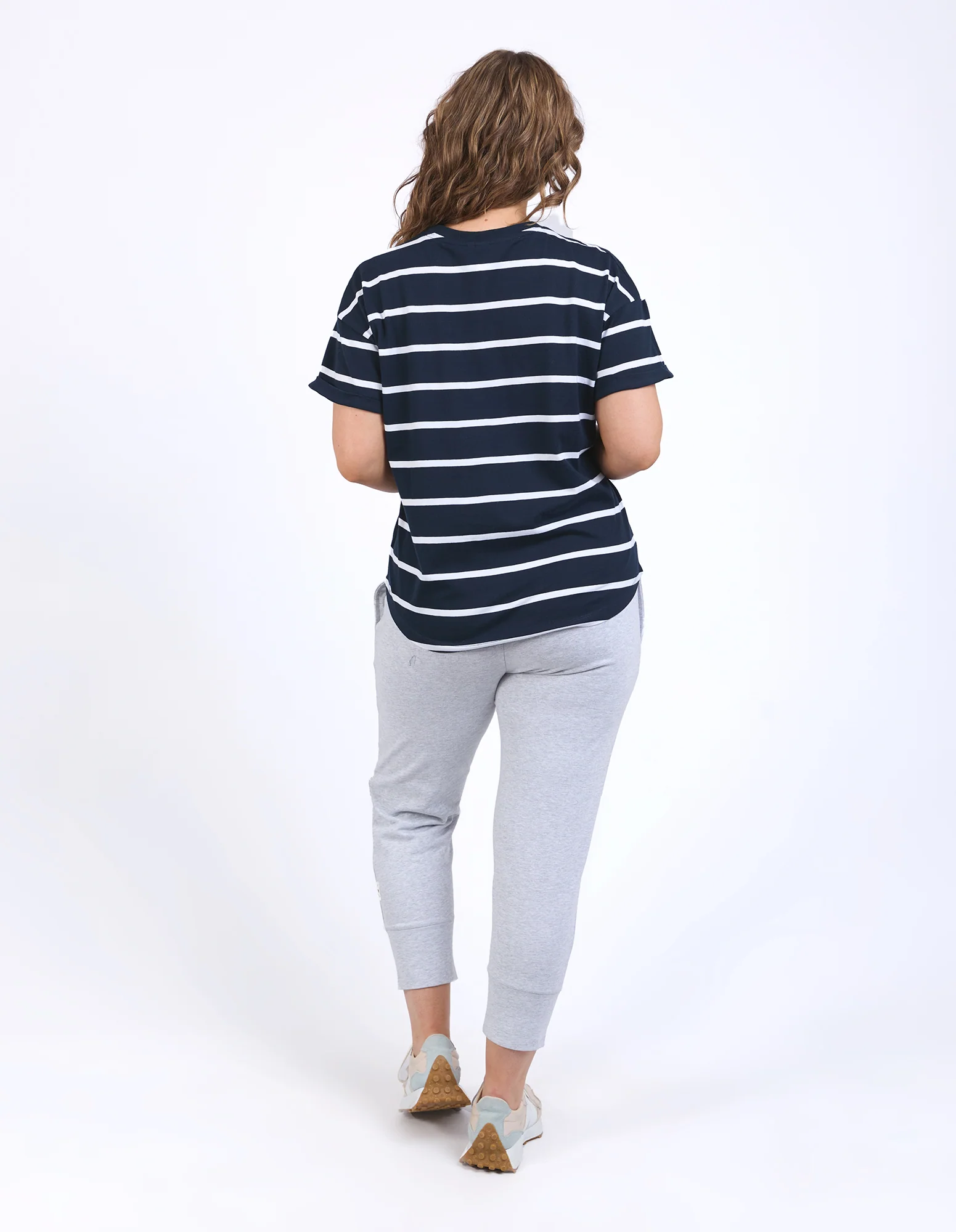 Halli Short Sleeve Tee Navy & White Stripe - Image 3