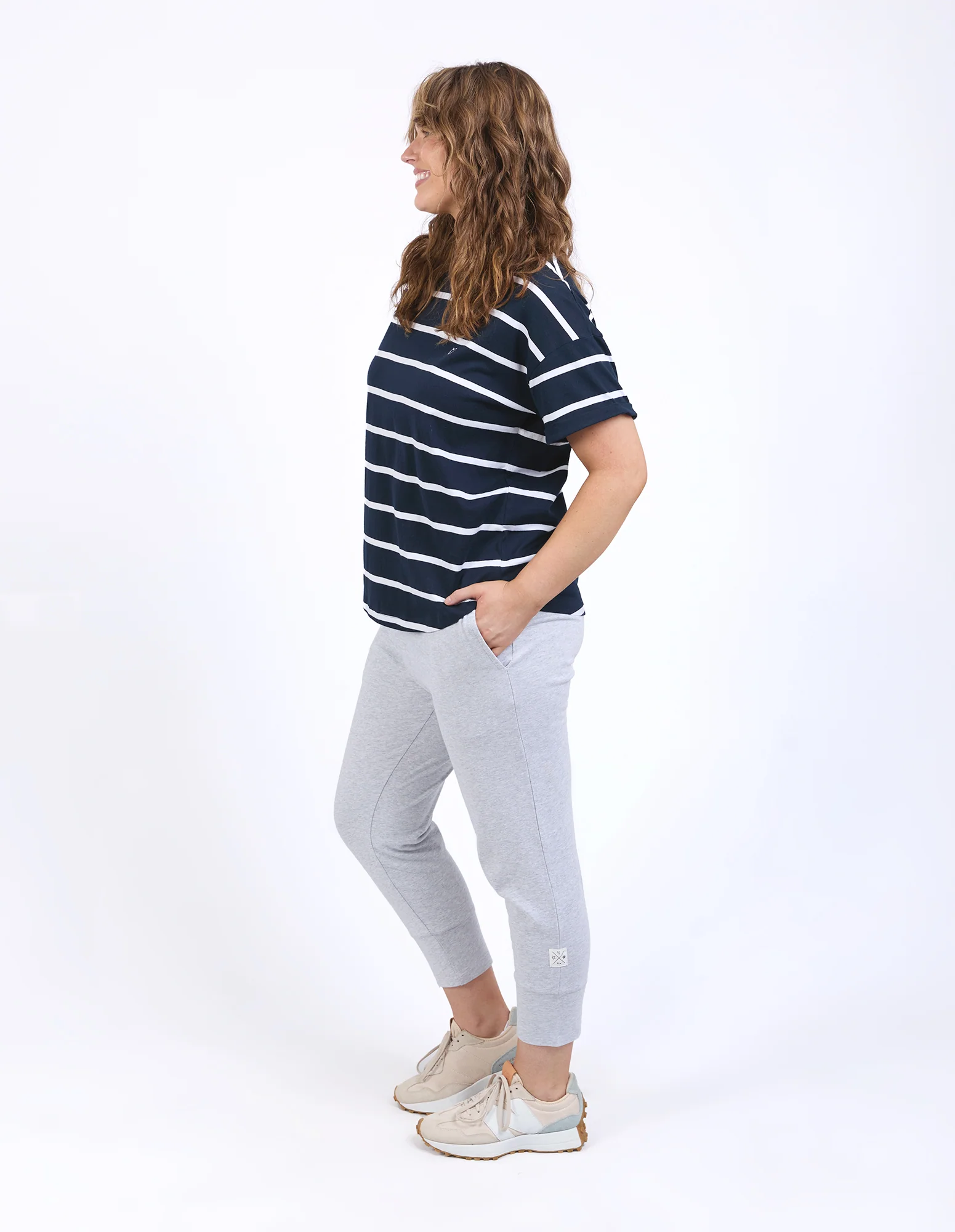 Halli Short Sleeve Tee Navy & White Stripe - Image 6