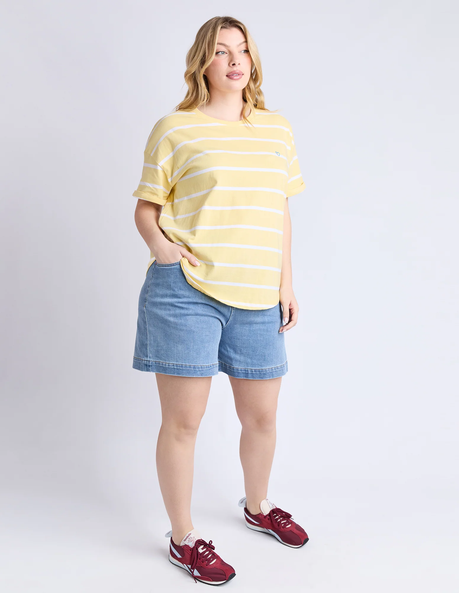 Halli Short Sleeve Tee Banana and White Stripe - Image 12