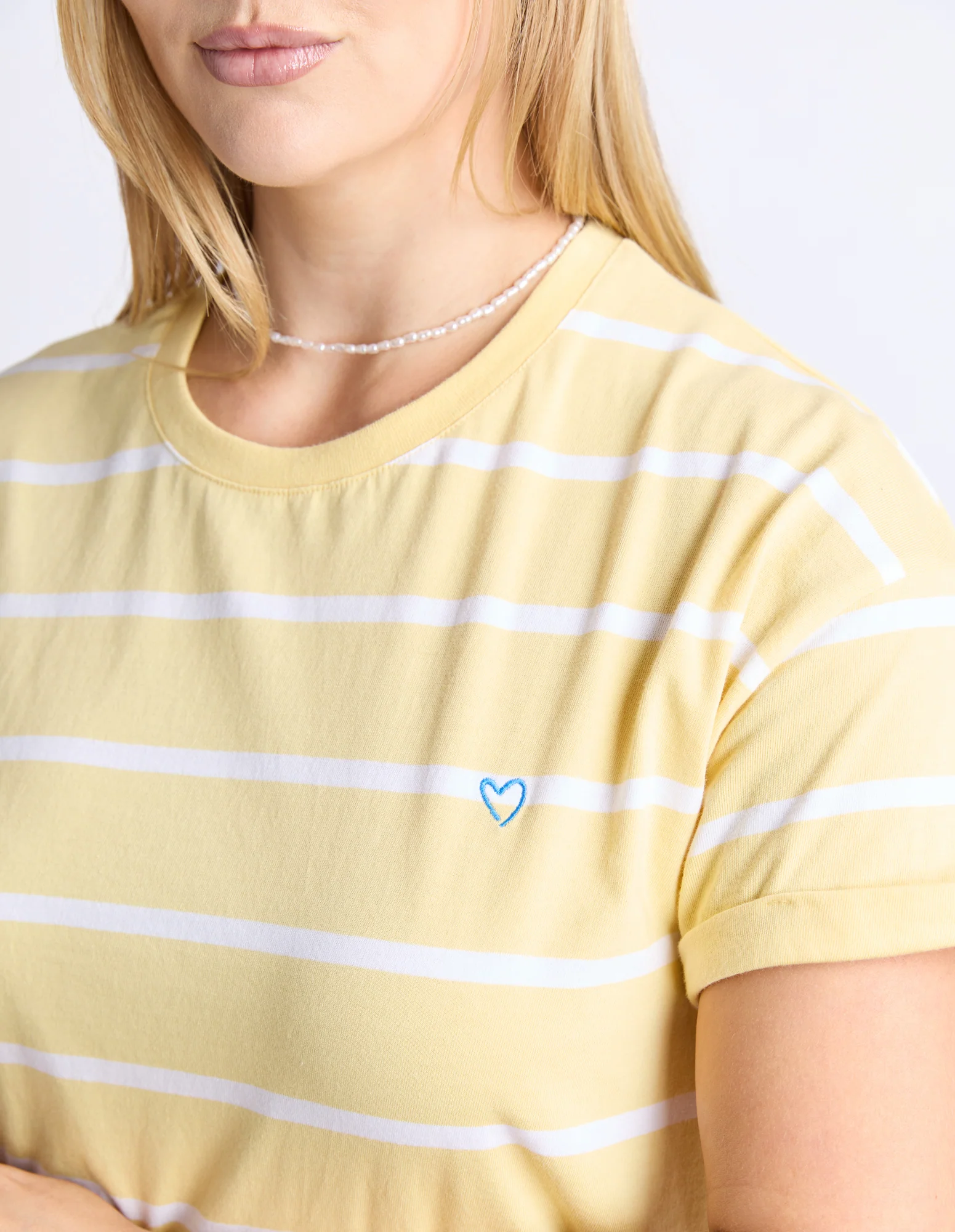 Halli Short Sleeve Tee Banana and White Stripe - Image 5