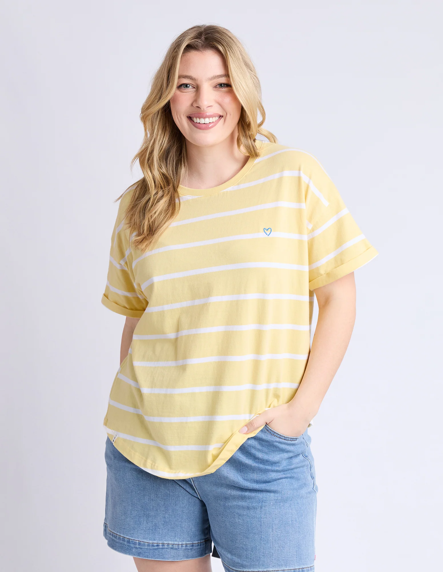 Halli Short Sleeve Tee Banana and White Stripe - Image 7