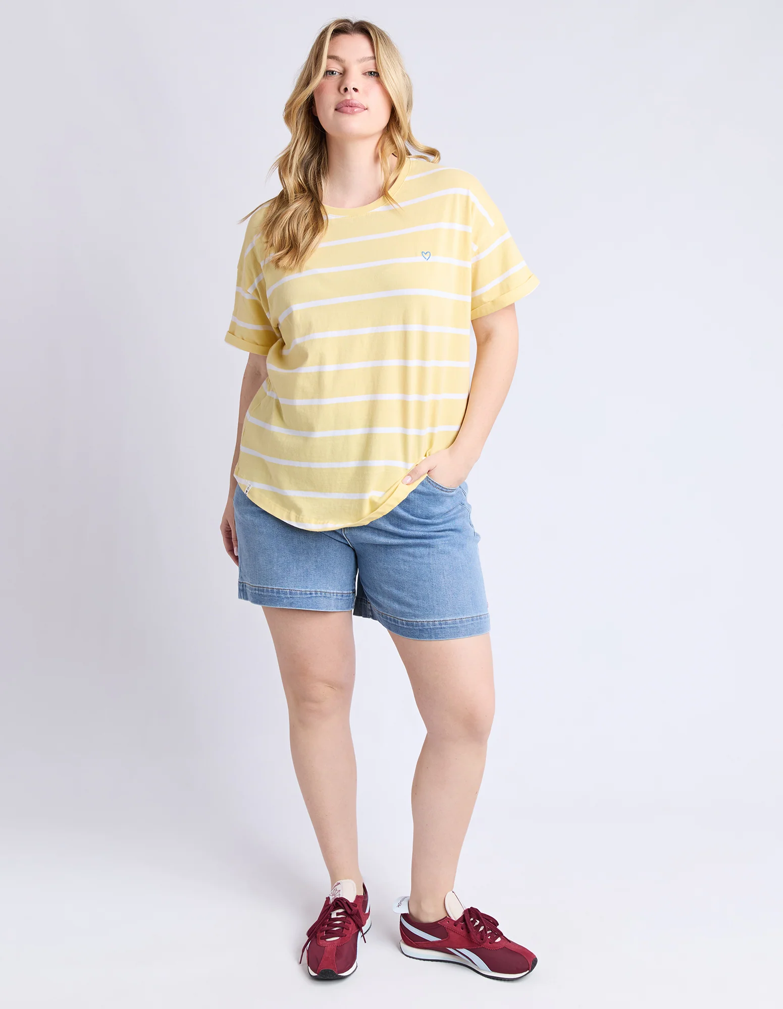 Halli Short Sleeve Tee Banana and White Stripe - Image 8