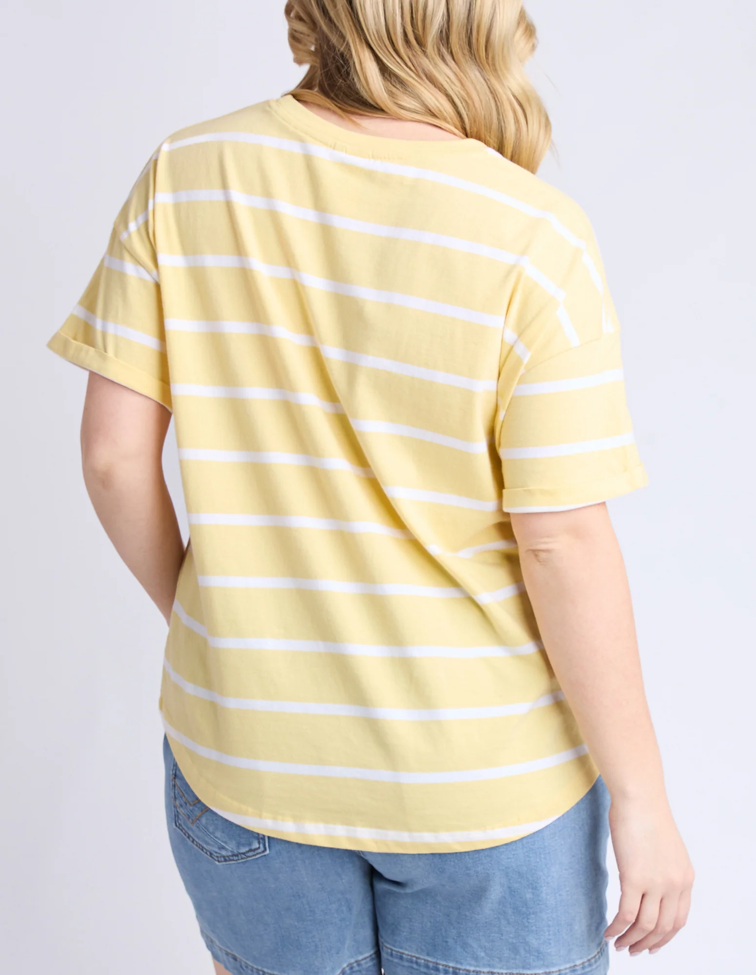 Halli Short Sleeve Tee Banana and White Stripe - Image 9