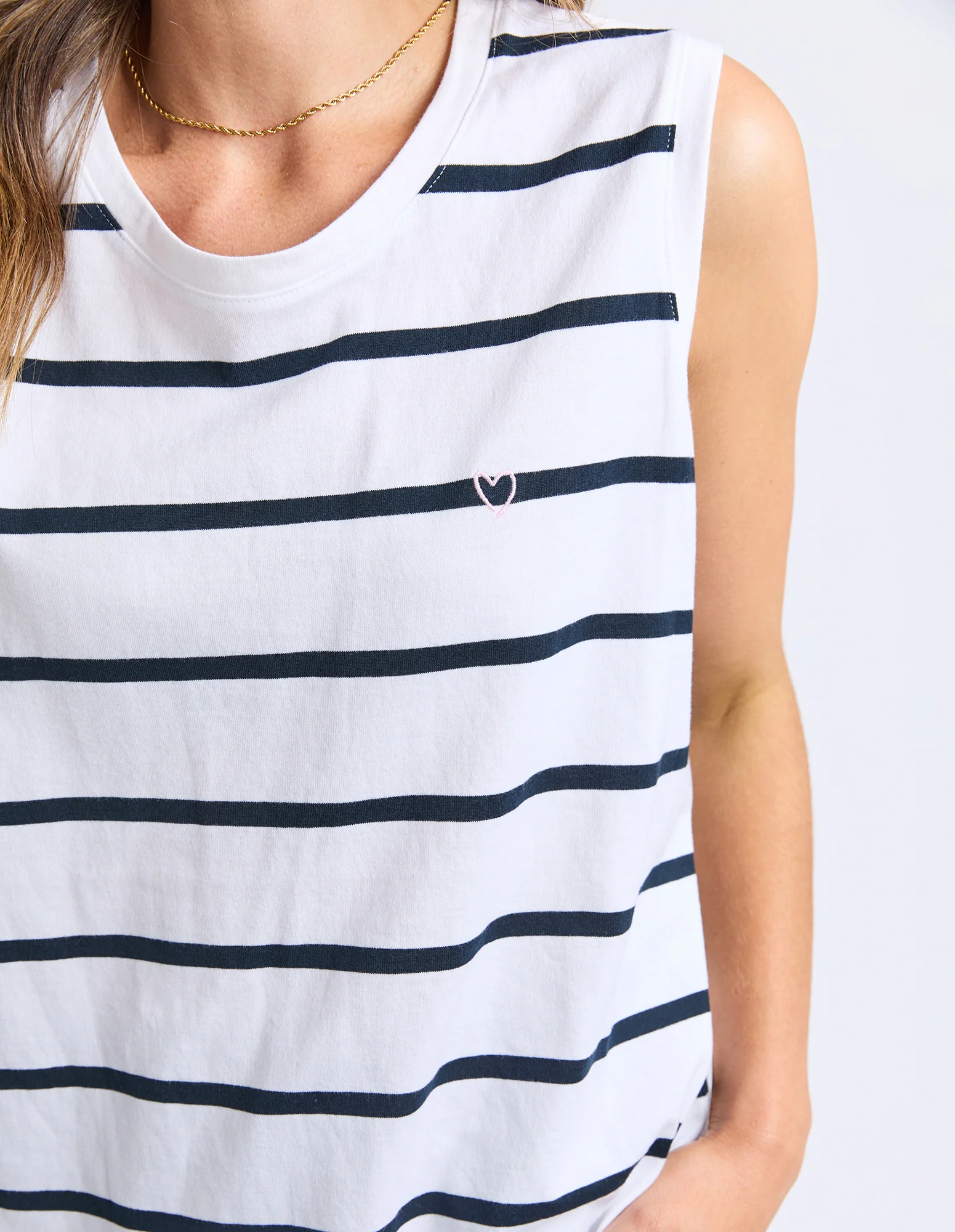 Halli Tank White/Navy Stripe - Image 5