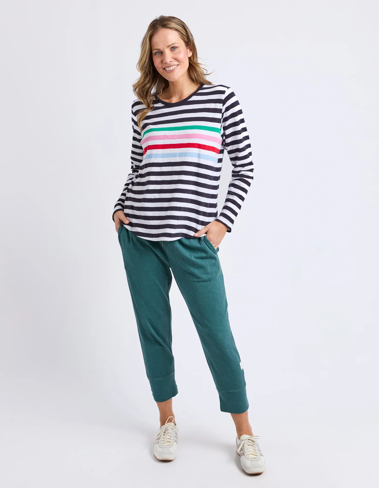 Harmony Long Sleeve Tee Rainbow Stripe - Image 2