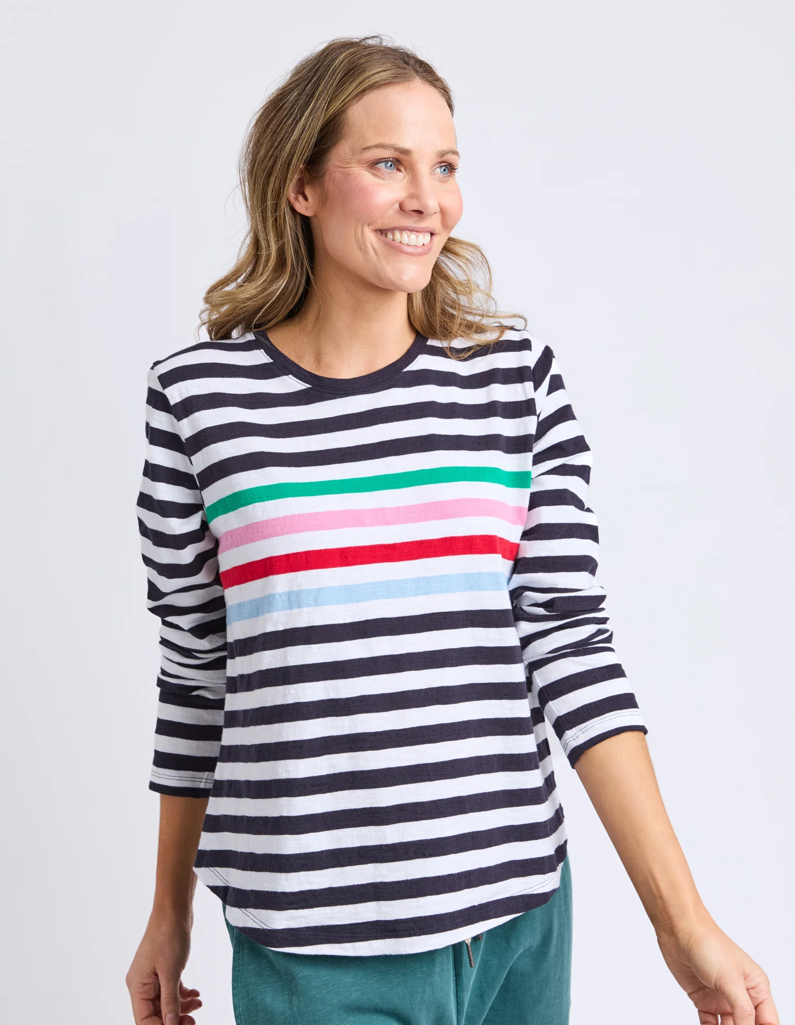 Harmony Long Sleeve Tee Rainbow Stripe - Image 4
